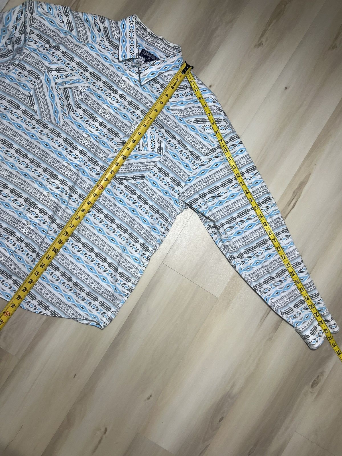 Panhandle Slim Panhandle Cowboy Western Shirt XL Pearl Snap Aztec Turquoise Size US XL / EU 56 / 4 - 5 Thumbnail