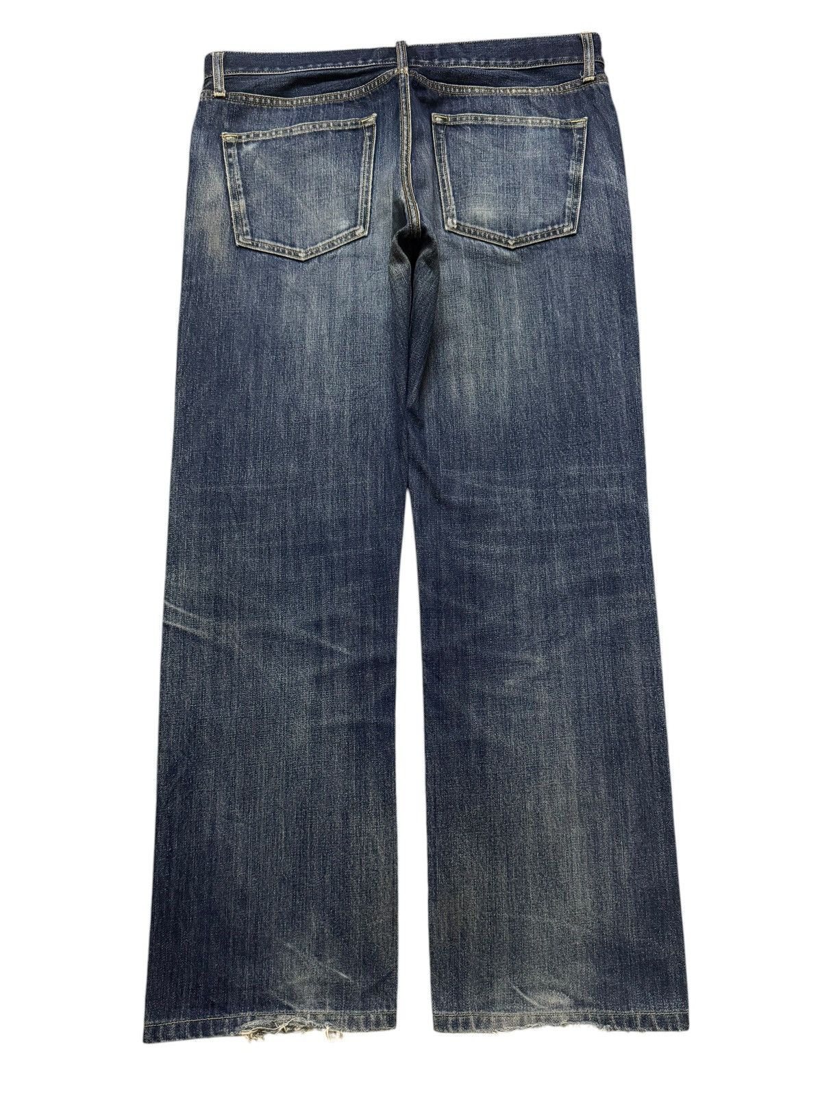 Uniqlo Vintage Y2K Japanese Uniqlo Blue Faded Wash Distress Loose Size US 34 / EU 50 - 2 Thumbnail