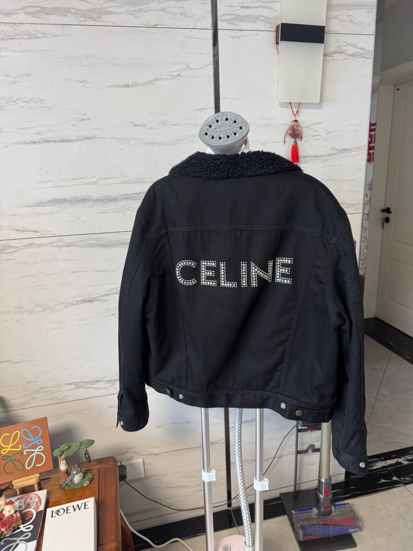 Miu Miu Celine denim jacket L M back M crystal logo Size M / US 6-8 / IT 42-44 - 2 Thumbnail