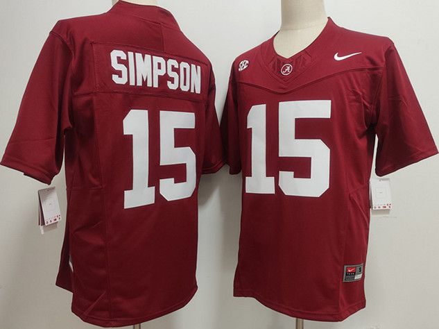 Other Men's Alabama Crimson Tide #15 Ty Simpson Red Jersey Size US L / EU 52-54 / 3 - 1 Thumbnail