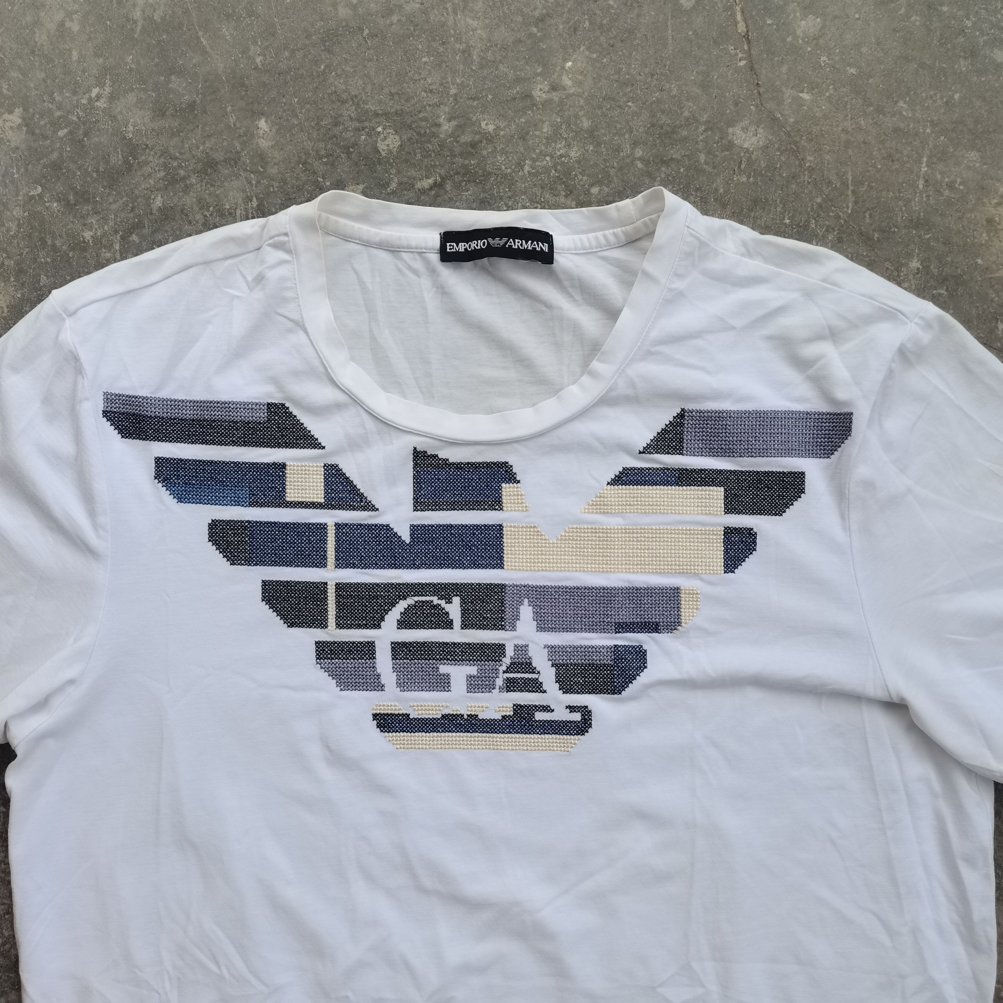 Emporio Armani × Giorgio Armani × Vintage Emporio Armani White Tee Size US L / EU 52-54 / 3 - 2 Thumbnail