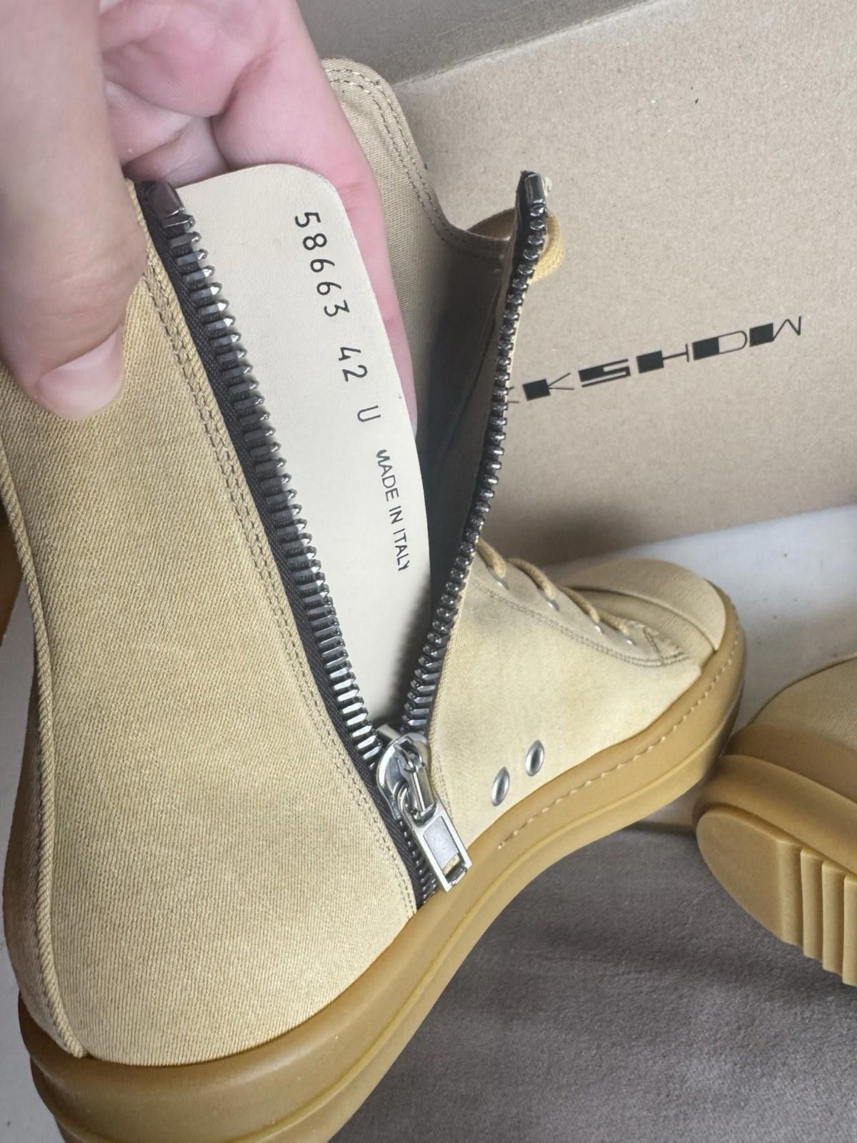Rick Owens Rick Owens DRKSHDW Ramones Mustard High Top Sneakers Size 42 Size US 9 / EU 42 - 7 Thumbnail