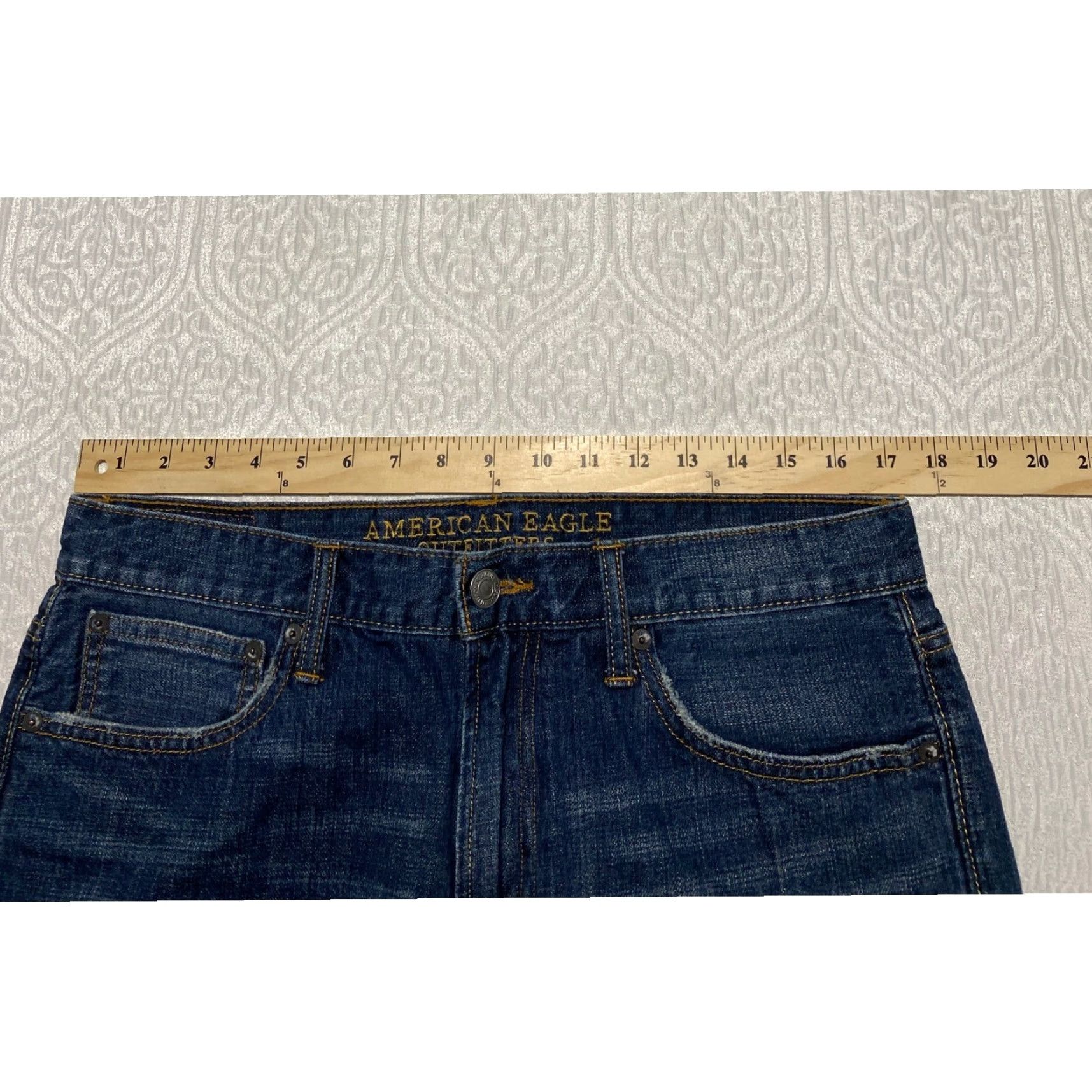 American Eagle Outfitters VINTAGE American Eagle Outfitters Mens Slim Fit Jeans Dark Wash Denim 33x30 Size US 33 - 7 Thumbnail