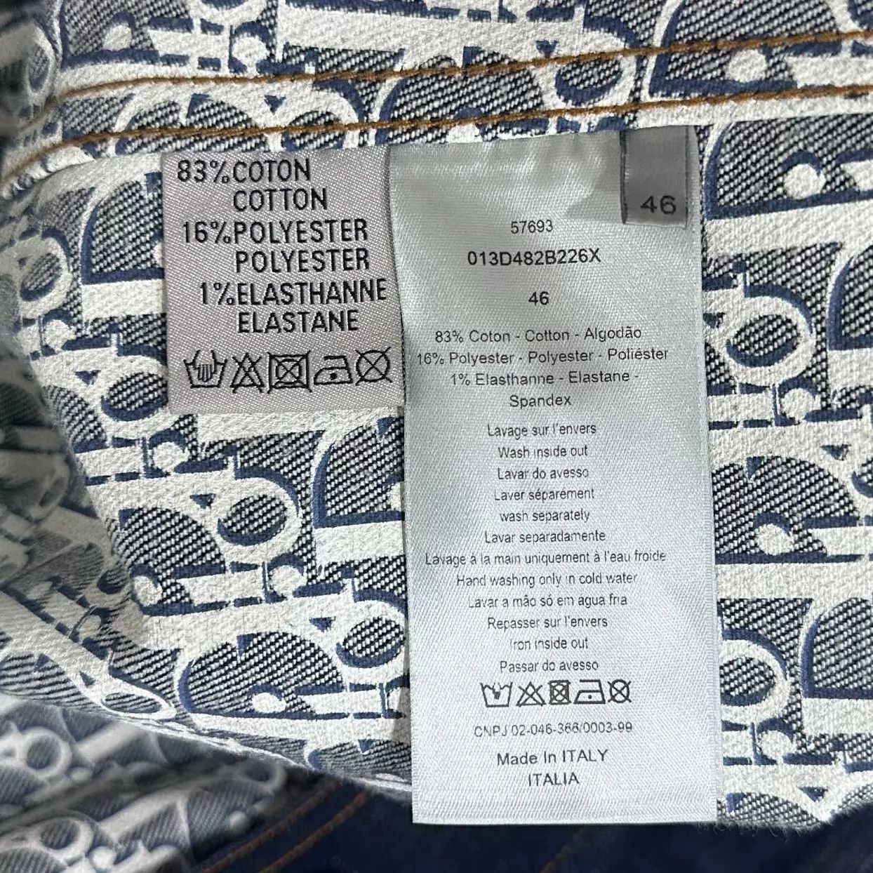 Dior Dior blue all over print denim jacket 95 new 46 Size XL / US 12-14 / IT 48-50 - 5 Thumbnail