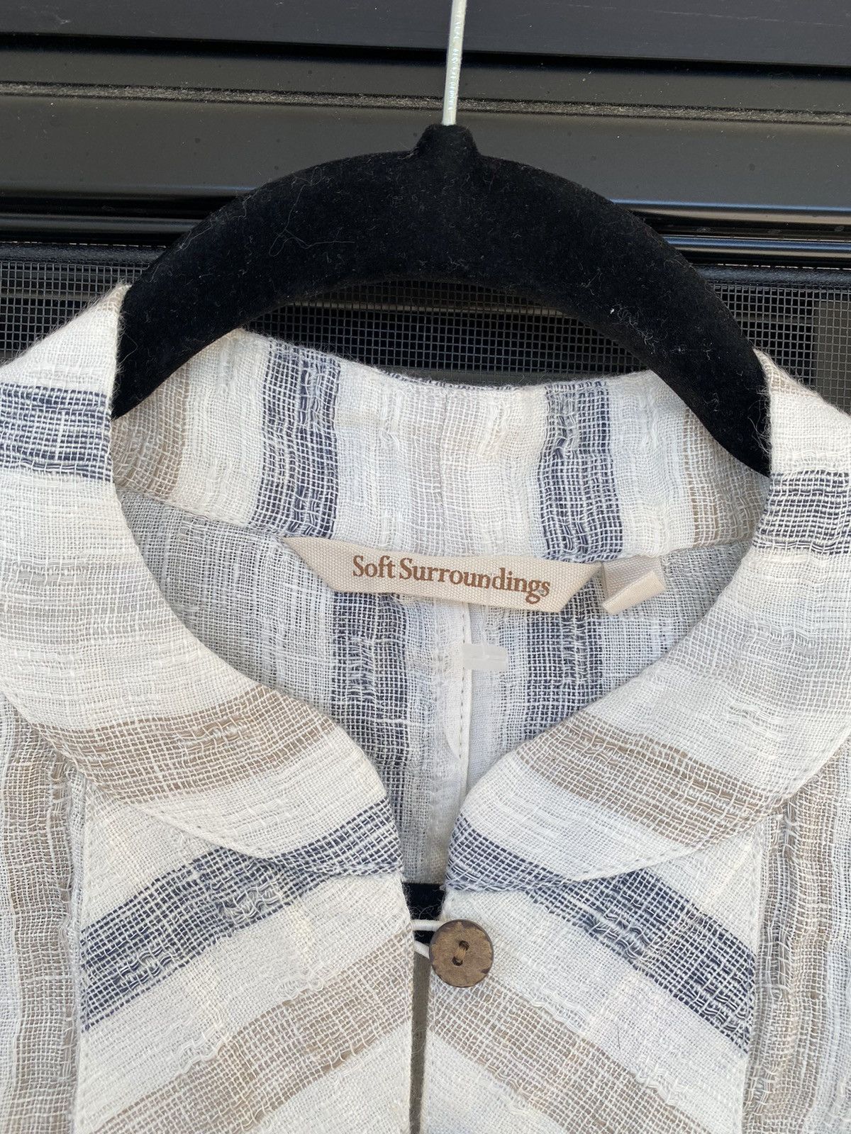 Other Soft Surroundings Button Up Linen Mandarin Tunic Shirt Size M / US 6-8 / IT 42-44 - 7 Thumbnail