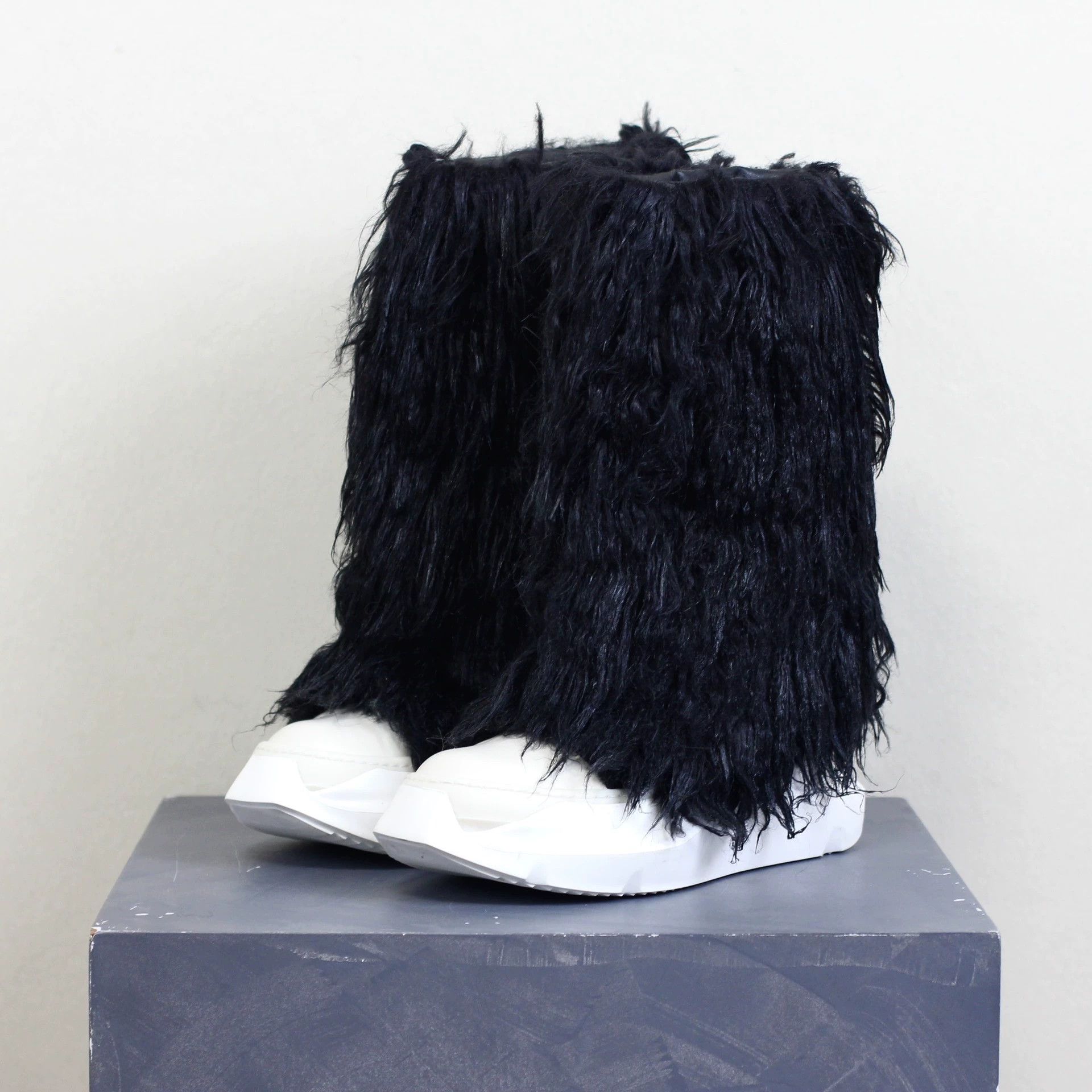 Rick Owens Size 39 RO double-line messy fur boots Size US 6 / EU 39 - 1 Thumbnail