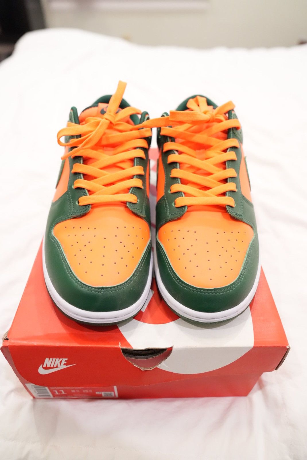 Nike Nike Dunk Low Retro Miami Hurricanes Size US 11 / EU 44 - 2 Thumbnail