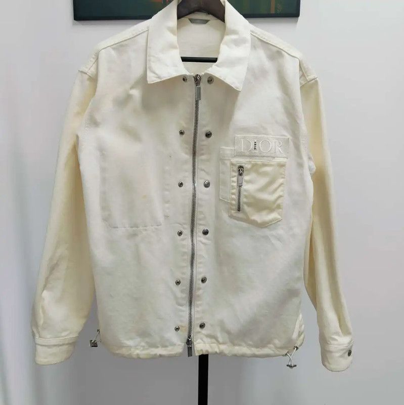 Dior Dior Cotton Cream Overshirt for Men 0089 Size US XL / EU 56 / 4 - 1 Thumbnail