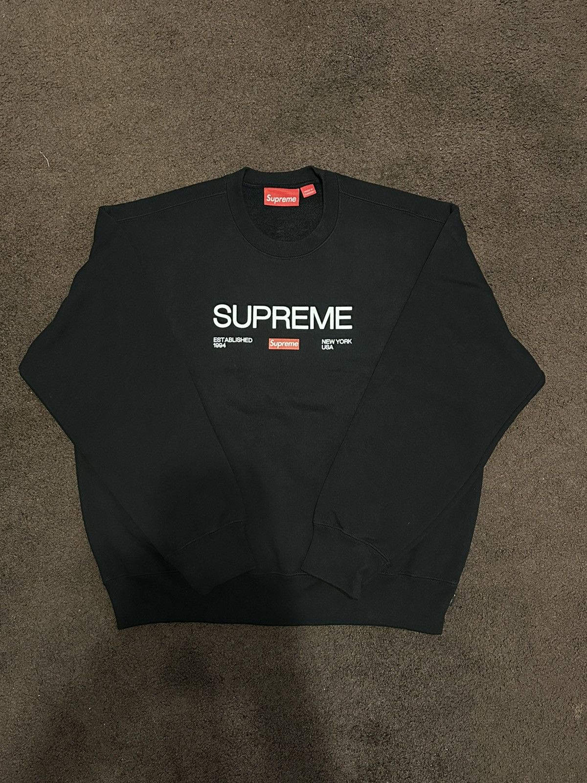 Supreme Supreme Established Crewneck Black (Size Medium) Size US M / EU 48-50 / 2 - 1 Preview