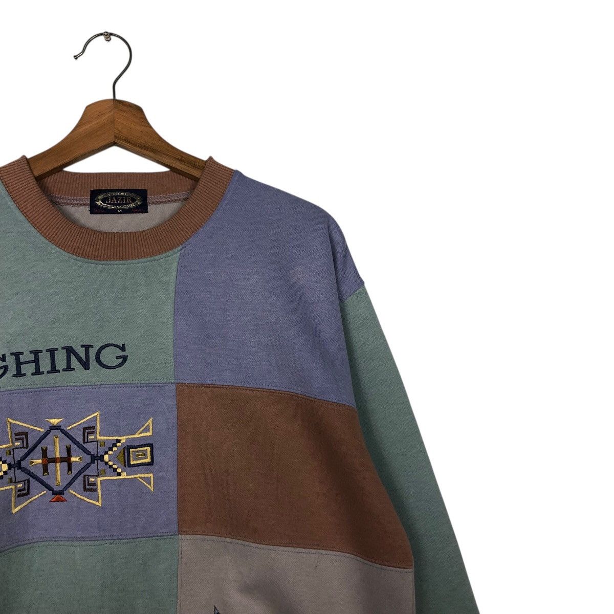 Japanese Brand 📌Vintage Sweatshirt Jazir Patch Work Design Issey Miyake Size US M / EU 48-50 / 2 - 7 Thumbnail