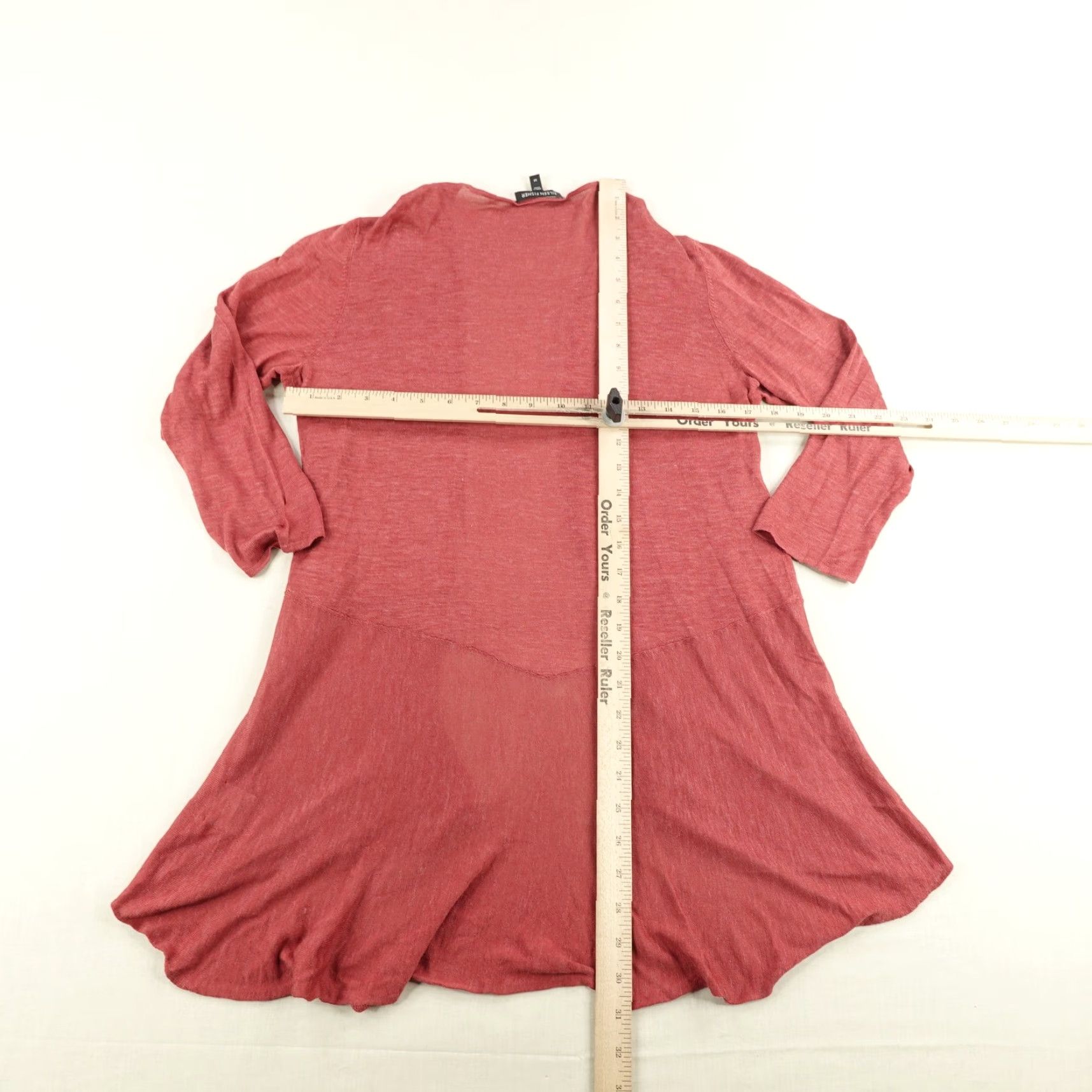 Eileen Fisher Eileen Fisher Sweater Womens Medium Red Open Front Silk Linen Cardigan Top Flowy Size M / US 6-8 / IT 42-44 - 5 Thumbnail