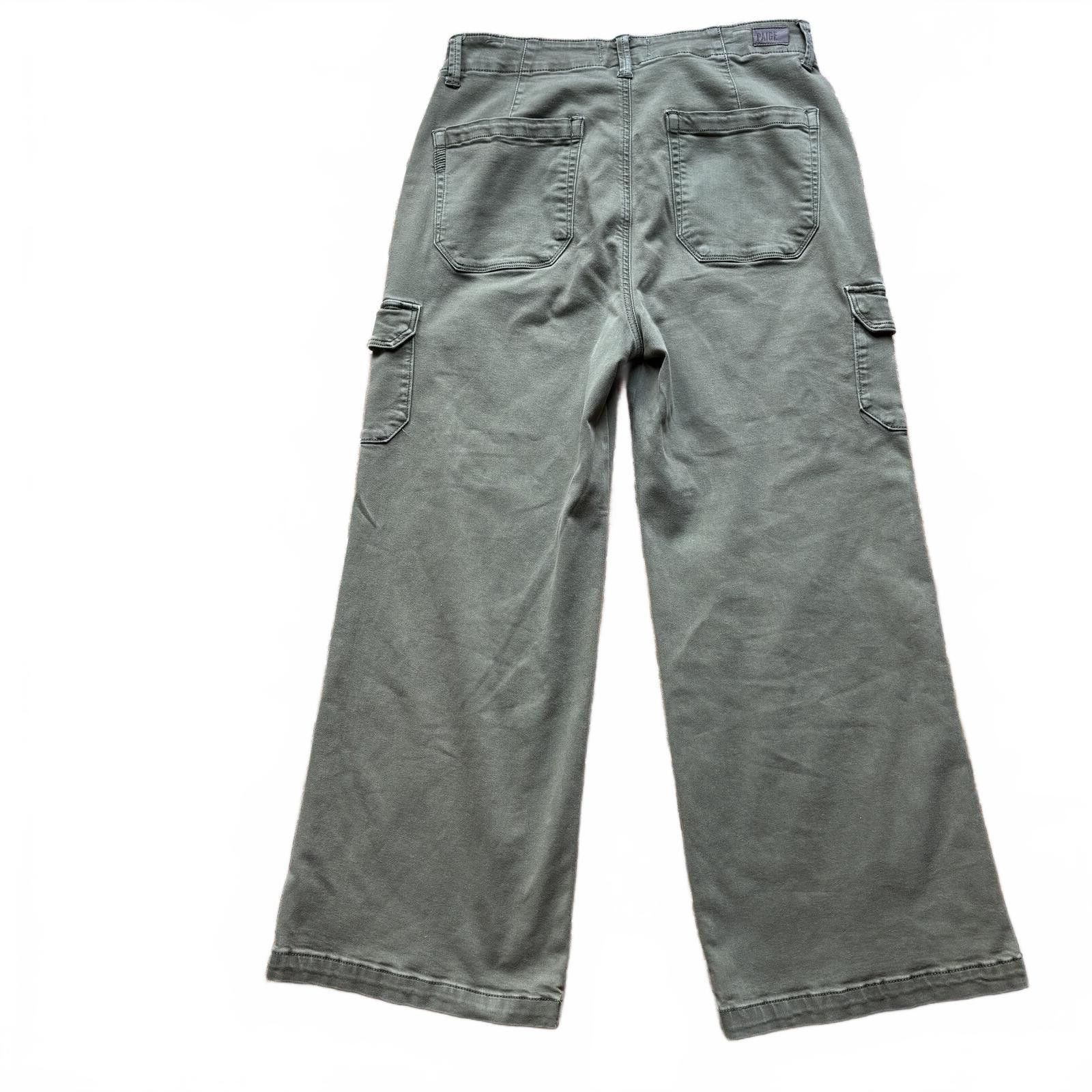 Paige PAIGE Carly High-Rise Wide-Leg Cargo Pants in Ivy Green 🌿 Size 29" - 7 Thumbnail