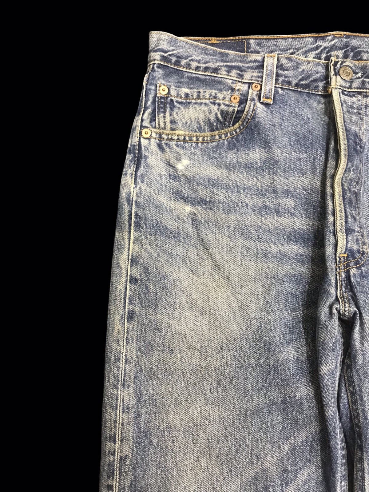 Levi's 💥VTG💥 Levis 501 Regular Medium Wash Distressed Denim F164 Size US 33 - 4 Thumbnail