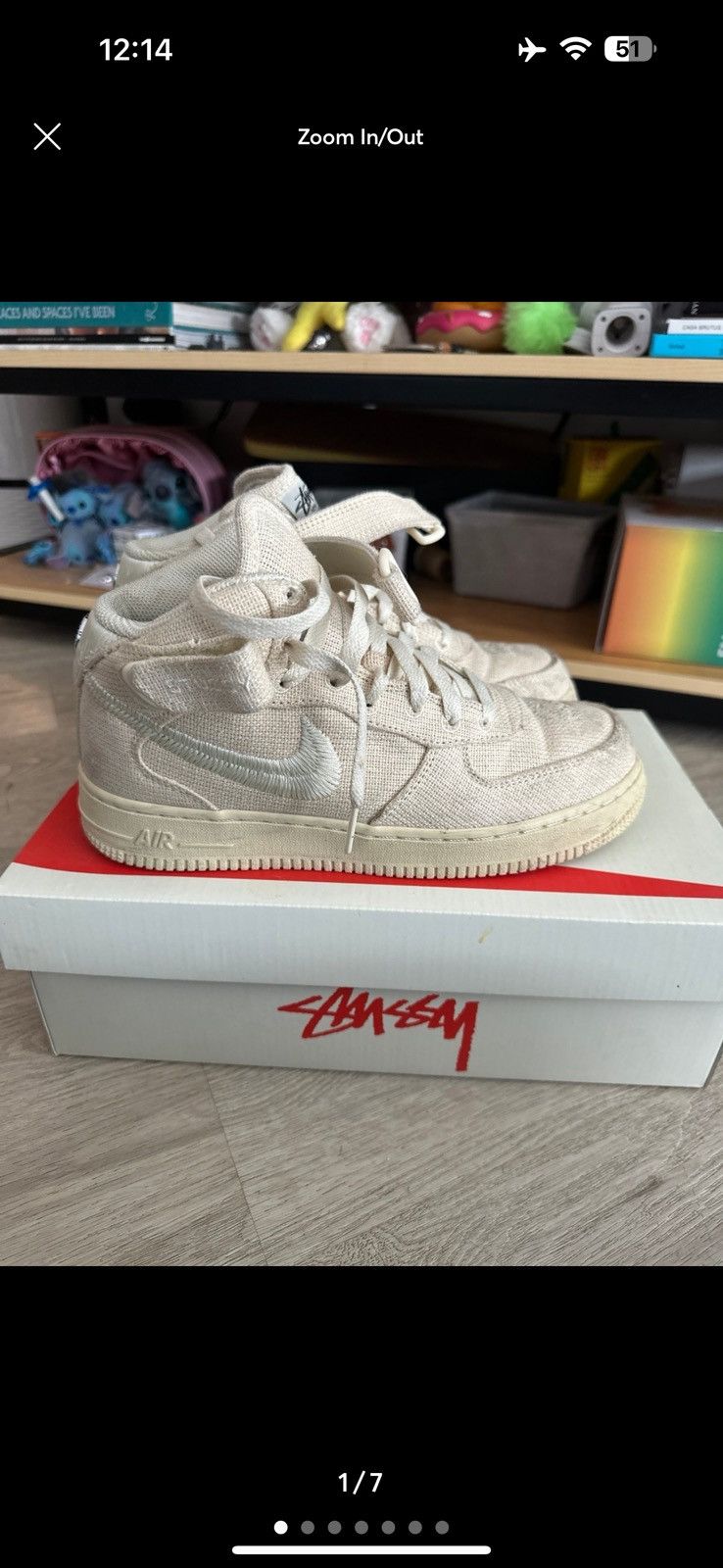 Nike Nike x Stussy Air Force 1 mid Fossil Size US 7 / IT 37 - 1 Thumbnail