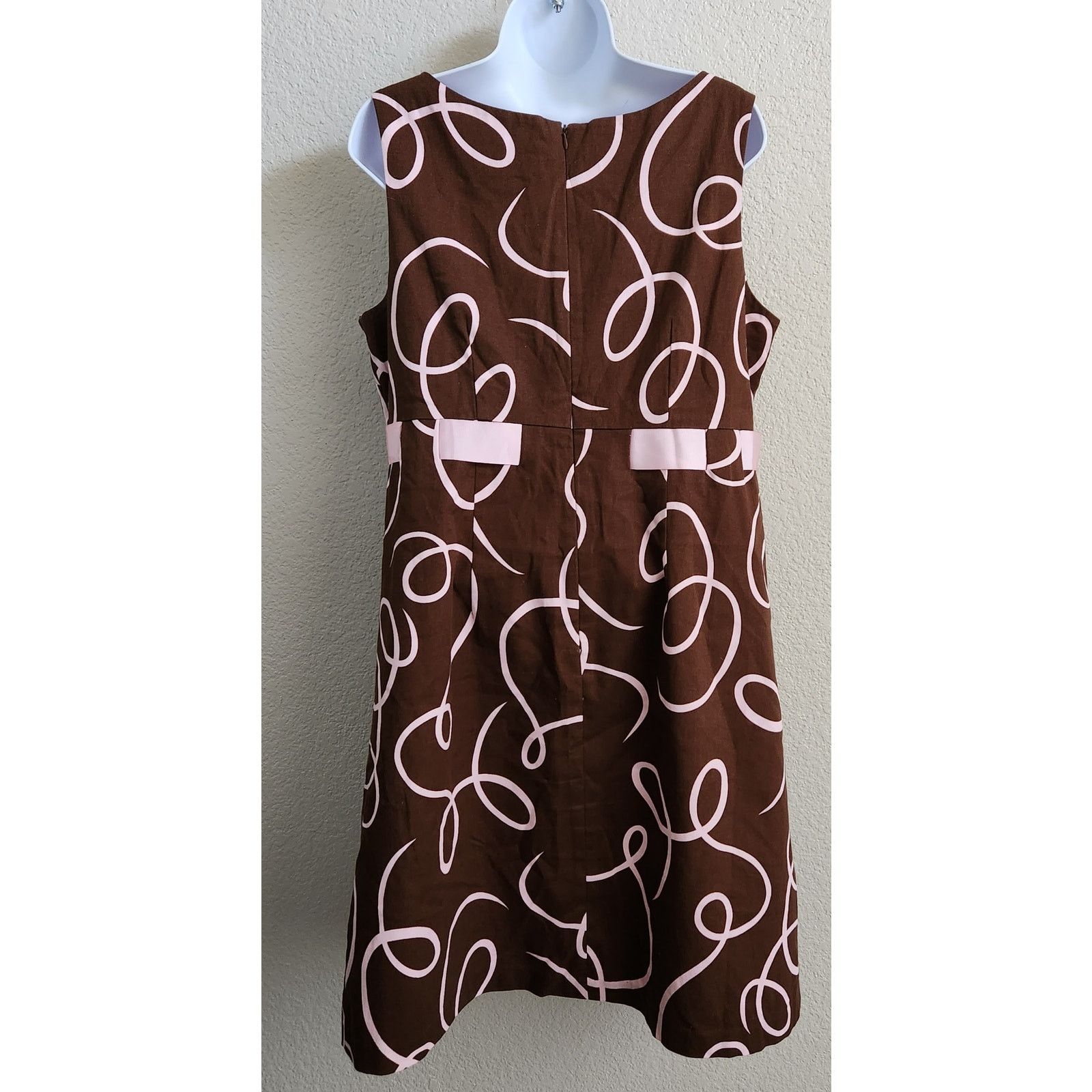 Other Jessica Howard Brown Pink Swirls A Line Dress 14 Lightweight Size XL / US 12-14 / IT 48-50 - 3 Thumbnail