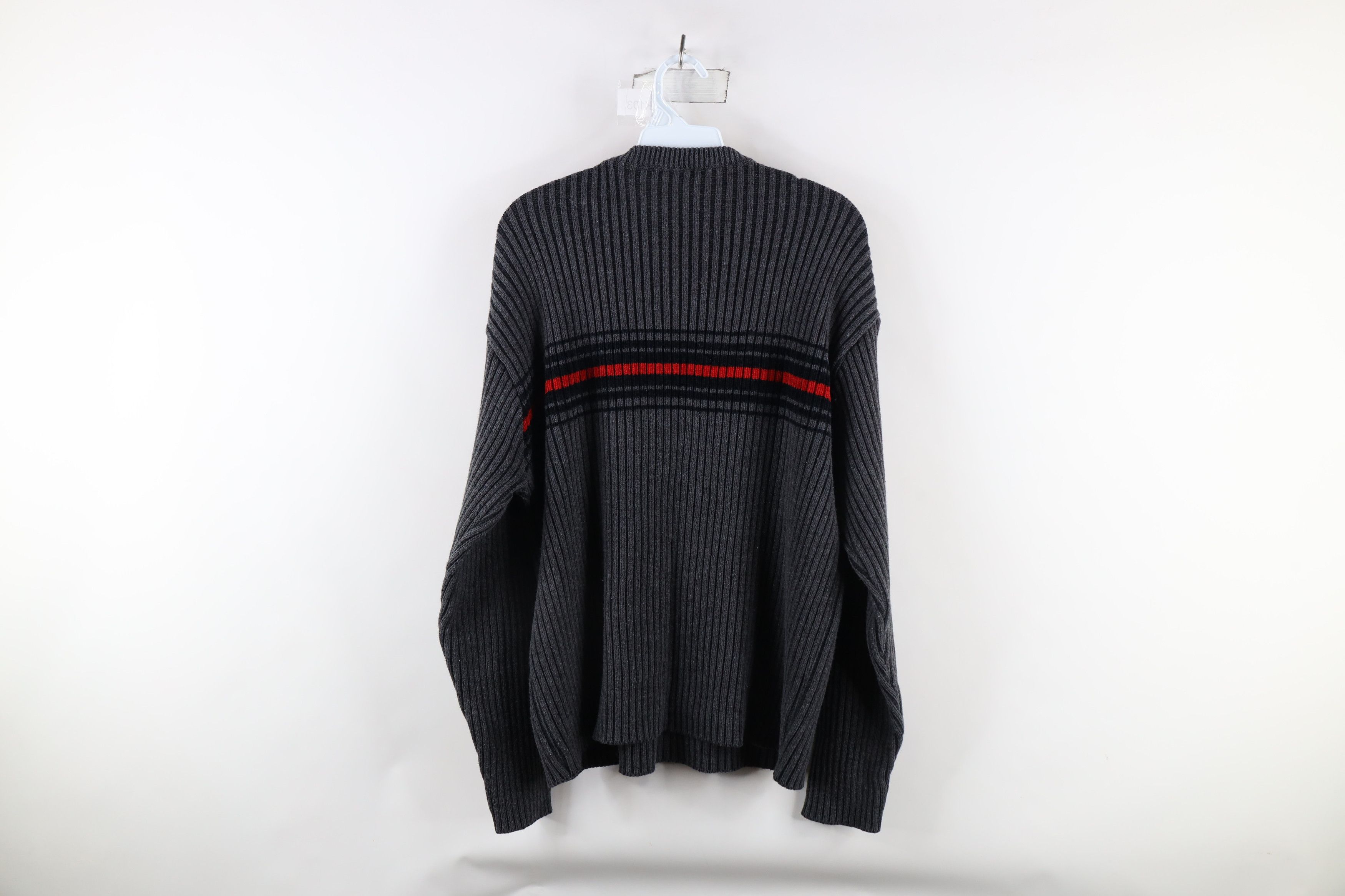 Vintage Vintage 90s Streetwear Block Ribbed Knit Crewneck Sweater Size US L / EU 52-54 / 3 - 7 Thumbnail