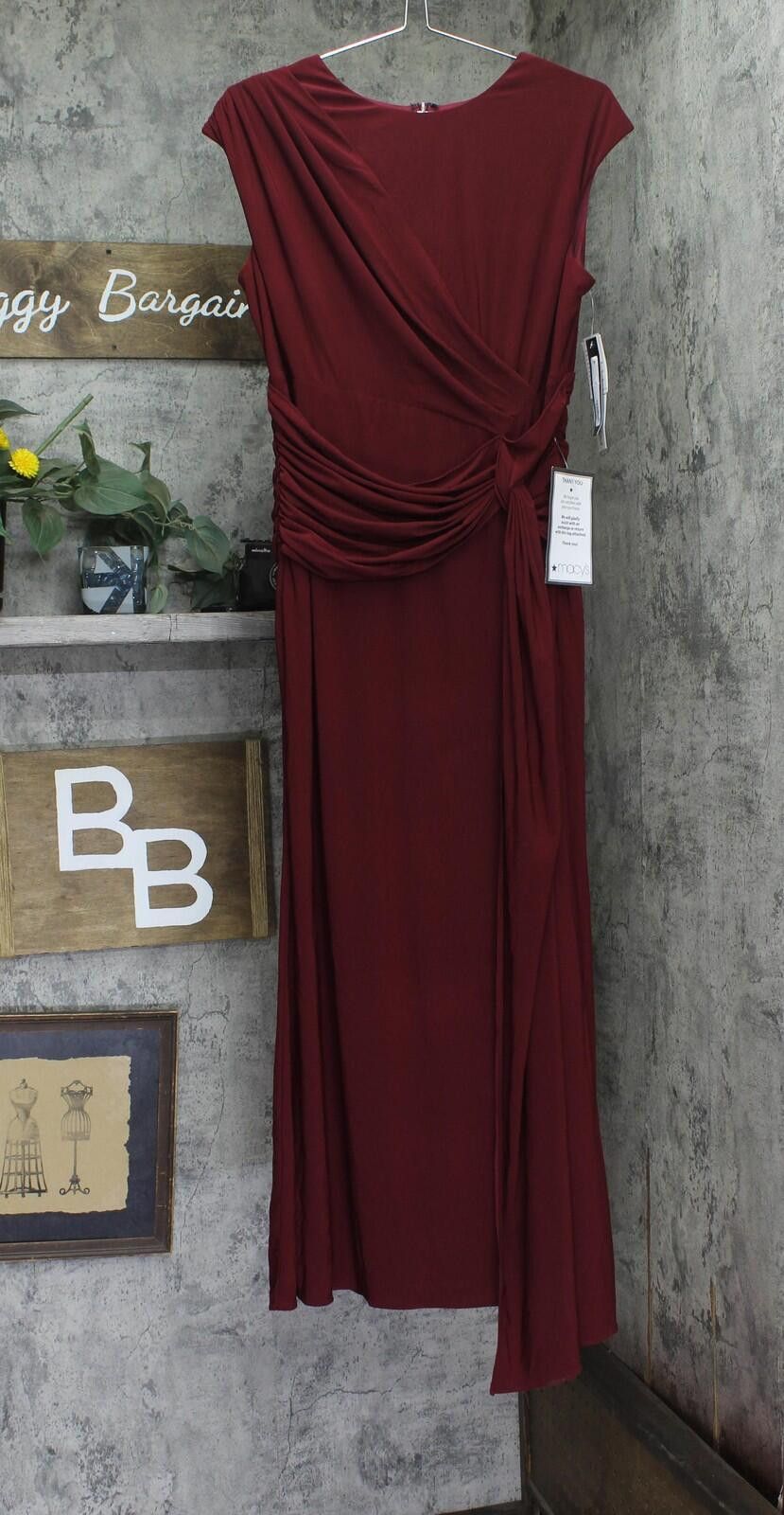 Other Nwt Betsy & Adam Cap Jewel Neck Gown Dress Bordeuax Red 14p Size XL / US 12-14 / IT 48-50 - 1 Thumbnail