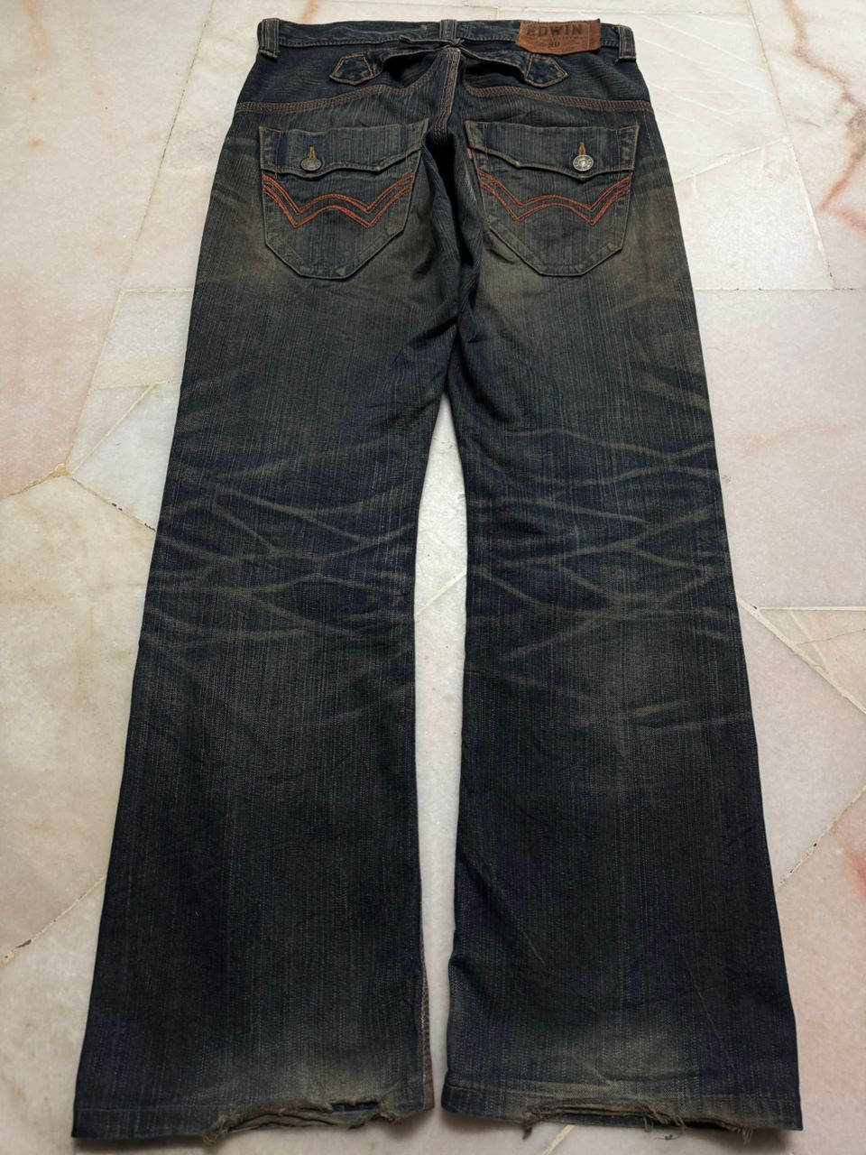 Edwin 💥Flare💥Vintage Edwin Buckle Back Sick Rusty Mudwash Distress Size US 31 - 14 Thumbnail