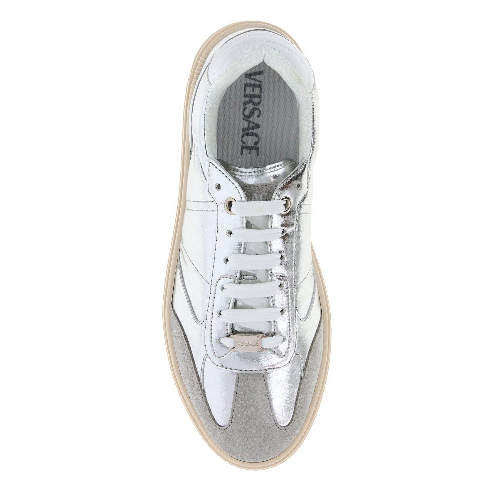 Versace VERSACE Free Silver Sneakers New & Authentic (Men's size:12; Size US 12 / EU 45 - 2 Thumbnail
