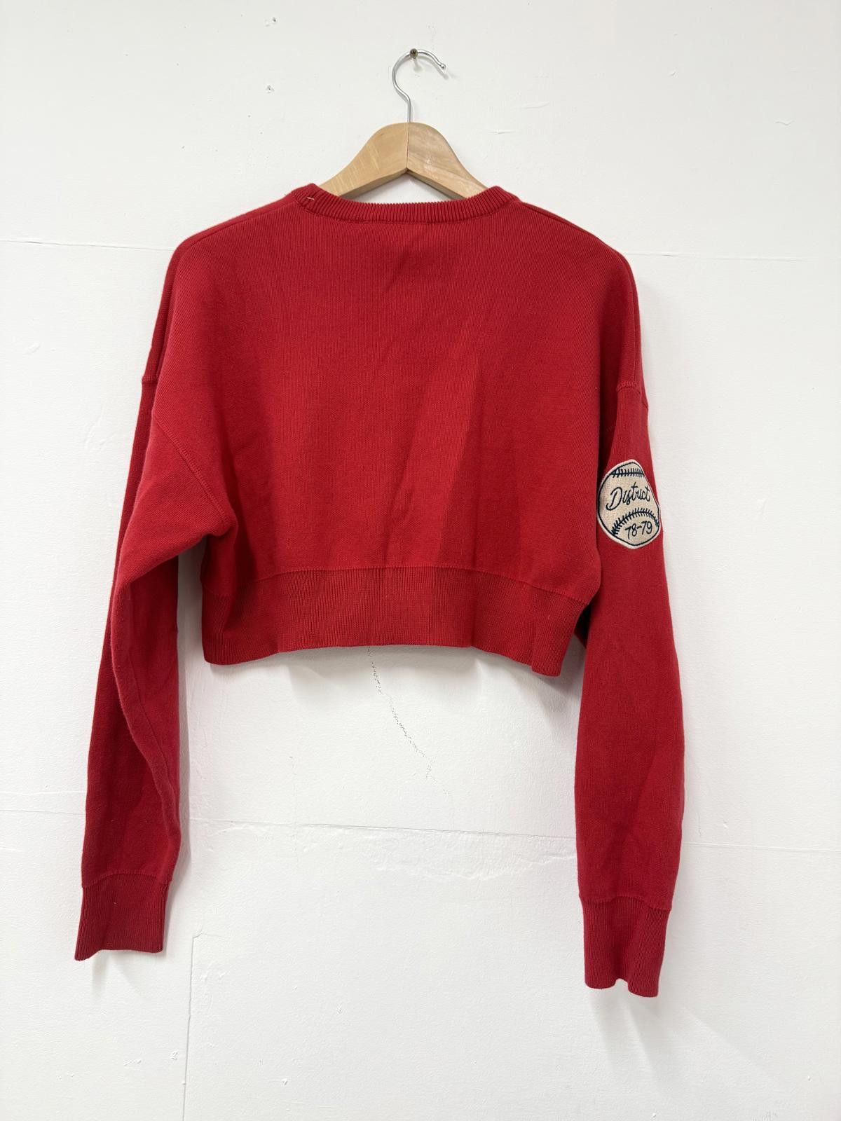Superdry Superdry Red Cropped Sweatshirt with 63 Patch Detail UK Size Size M / US 6-8 / IT 42-44 - 4 Thumbnail