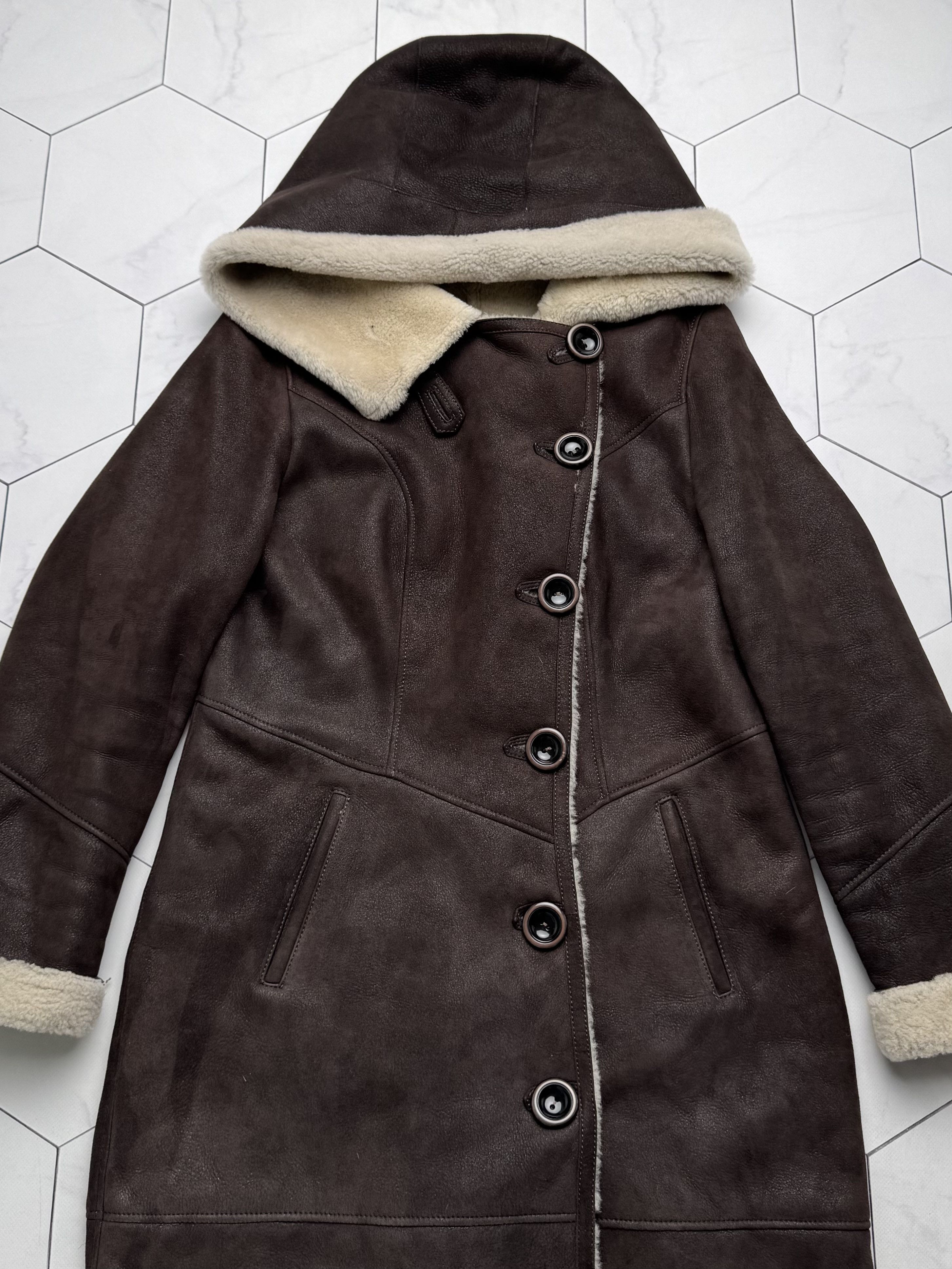 Vintage Vintage Real Sheepskin Hooded Coat(B409)E2D15 Size L / US 10 / IT 46 - 7 Thumbnail