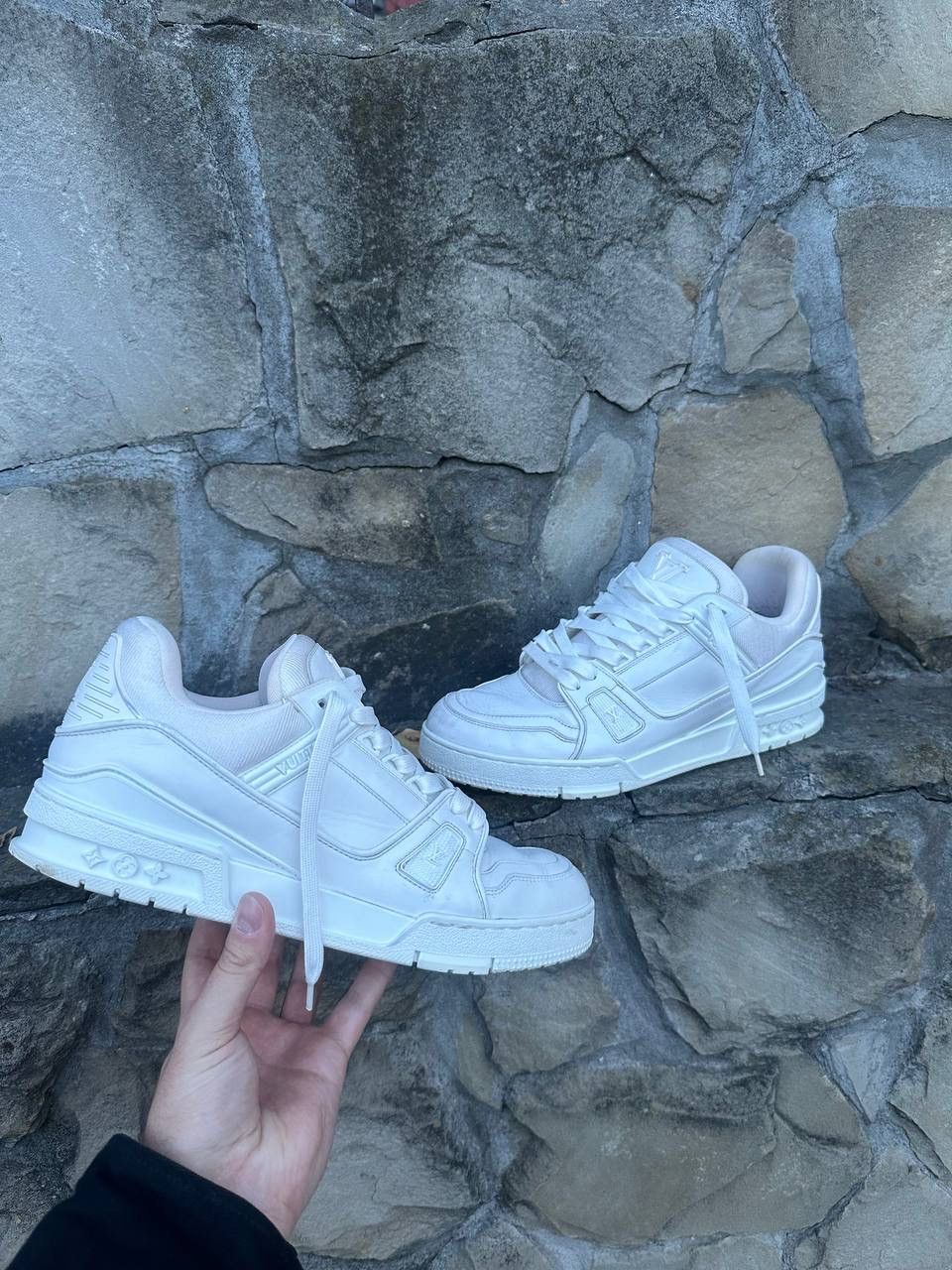 🔥Louis Vuitton Trainer White Leather Shoes