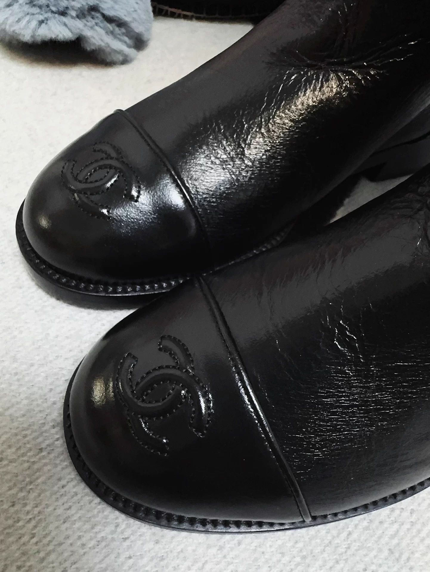 Chanel Chanel Black CC Embroidered Leather Riding Knee-high Boots Size US 5 / IT 35 - 3 Thumbnail