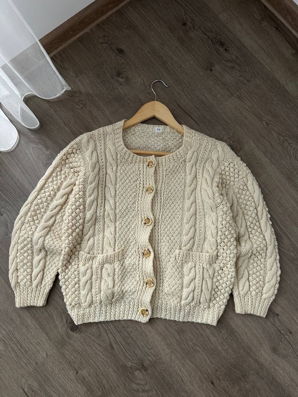 Vintage Vintage Cardigan Wool Beige Scotland Pocket Sweater Size M / US 6-8 / IT 42-44 - 8 Thumbnail