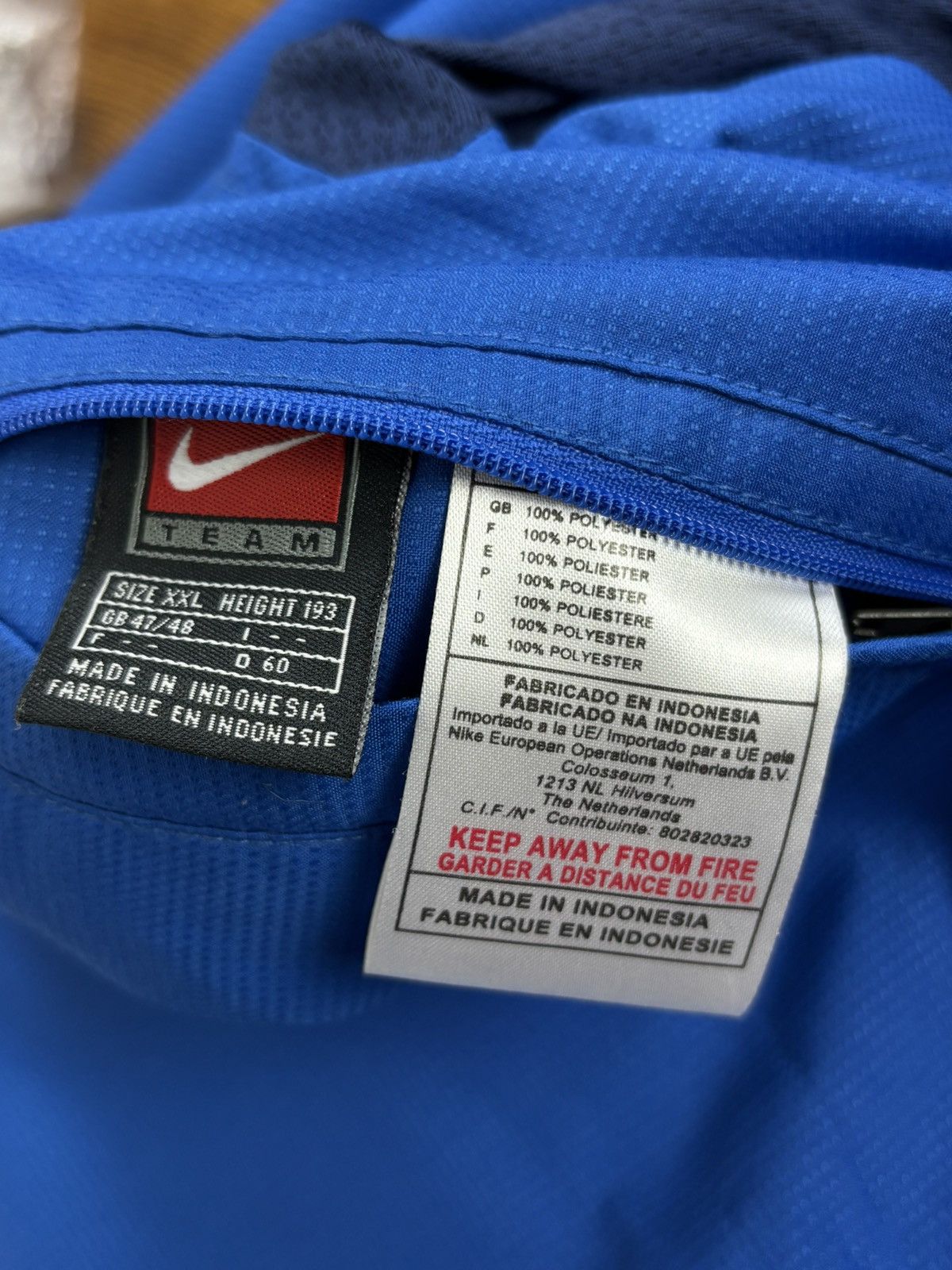 Nike 00s Nike PSV Eindhoven Philips Custom Fanwear Jacket Blue Size US XXL / EU 58 / 5 - 8 Thumbnail
