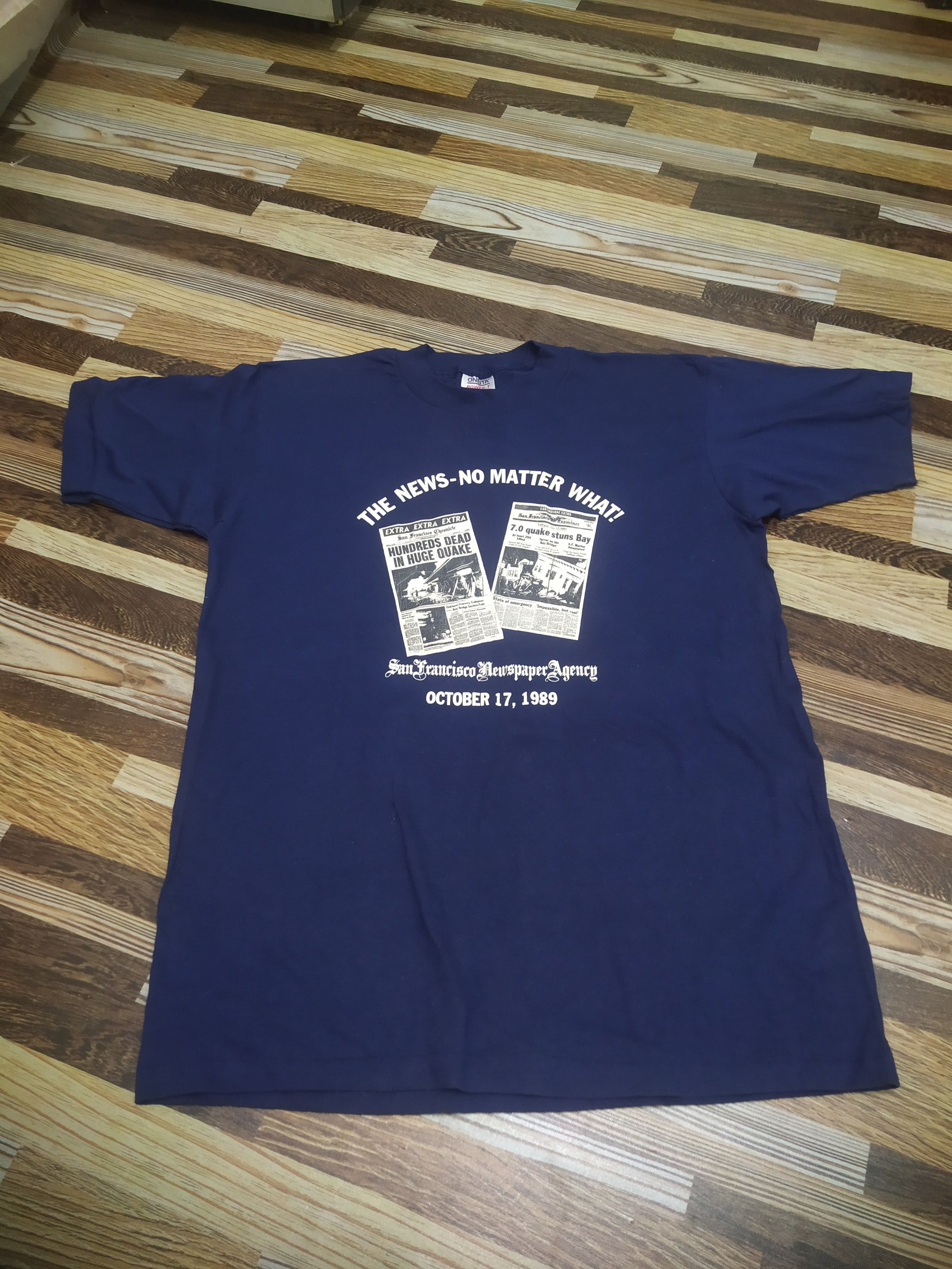Vintage 🔥Oneita Tag 90's San Francisco Newspaper Agency Size US XL / EU 56 / 4 - 6 Thumbnail