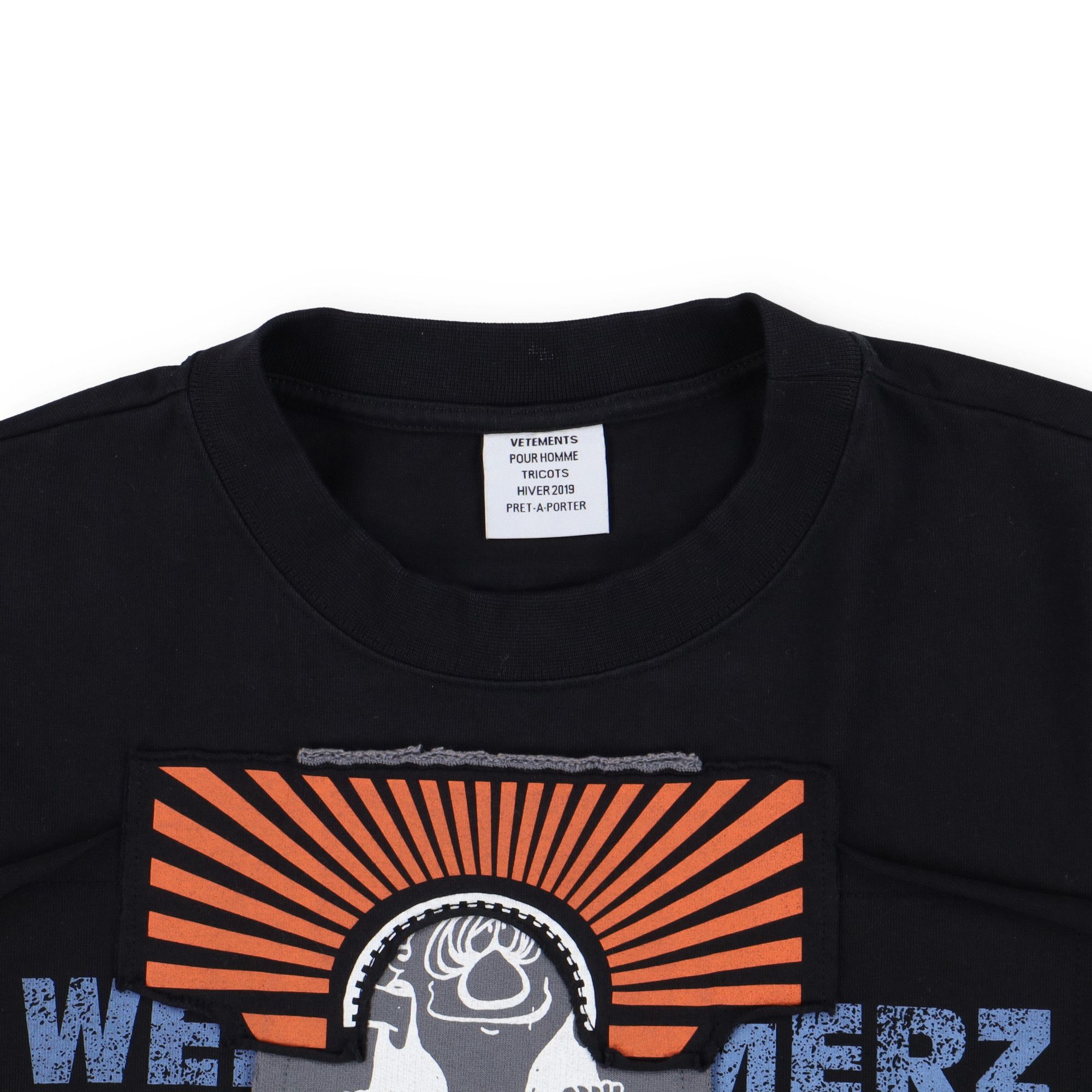 Vetements Black Russia Patchwork Oversized Long Sleeve T-Shirt Size XS / US 0-2 / IT 36-38 - 5 Thumbnail