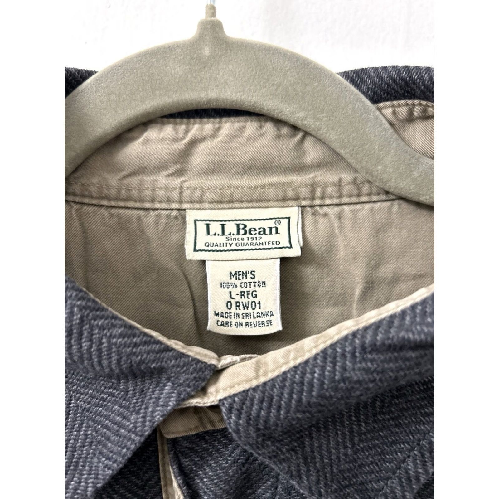 Vintage VINTAGE: No LL Bean Polo Shirt Mens L Gray Herringbone Cotton Long Sleeve 0RW01 Size US L / EU 52-54 / 3 - 5 Thumbnail