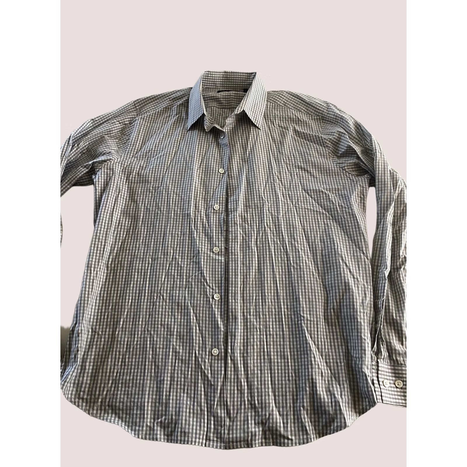 Theory VINTAGE Theory Gray Check LONG SLEEVE SHIRT Large L Slim 16 x 35/36 Size US L / EU 52-54 / 3 - 1 Thumbnail
