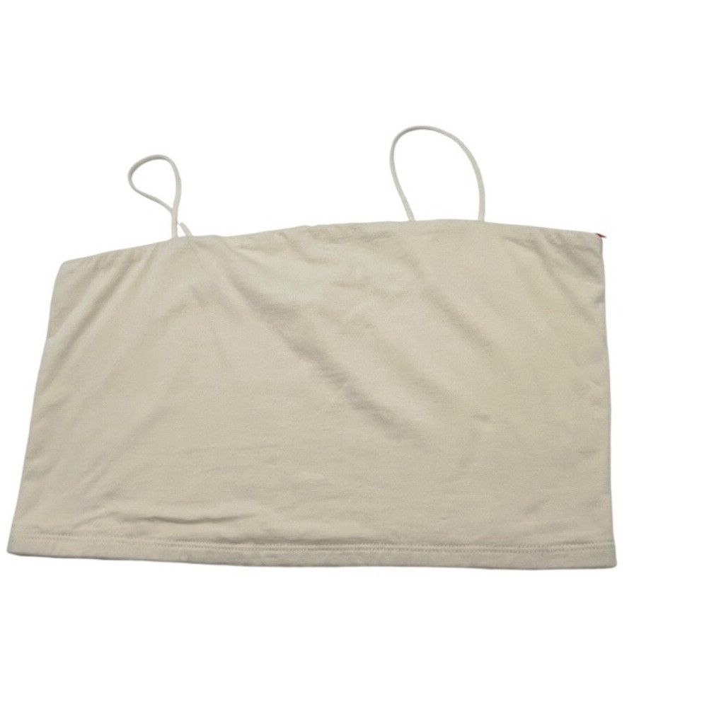 Other Open Edit Women's Spaghetti Strap Crop Tank Top, Ivory Dove, Size L / US 10 / IT 46 - 7 Thumbnail