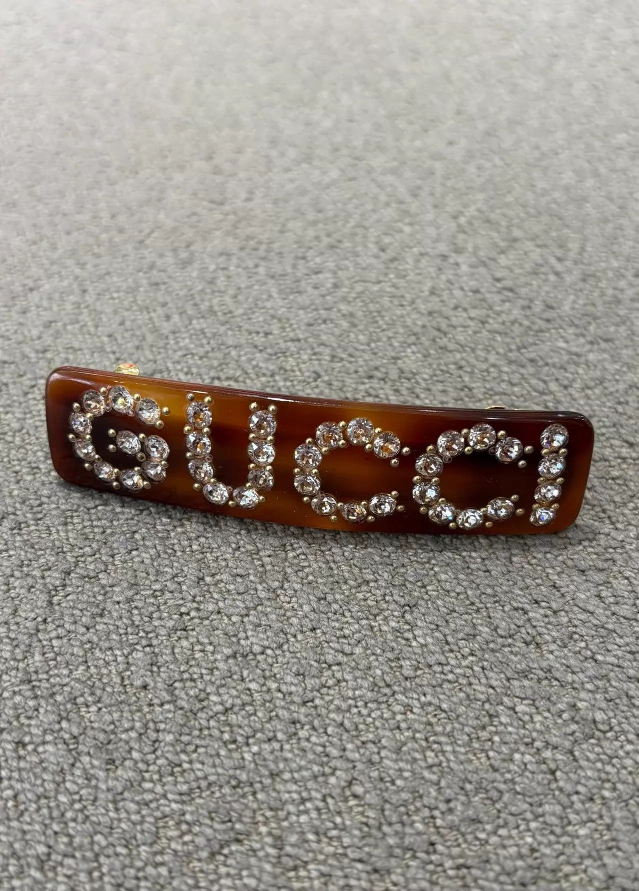 Gucci Gucci Tortoise Brown Pave Logo Spring Clip Vintage Size ONE SIZE - 1 Thumbnail