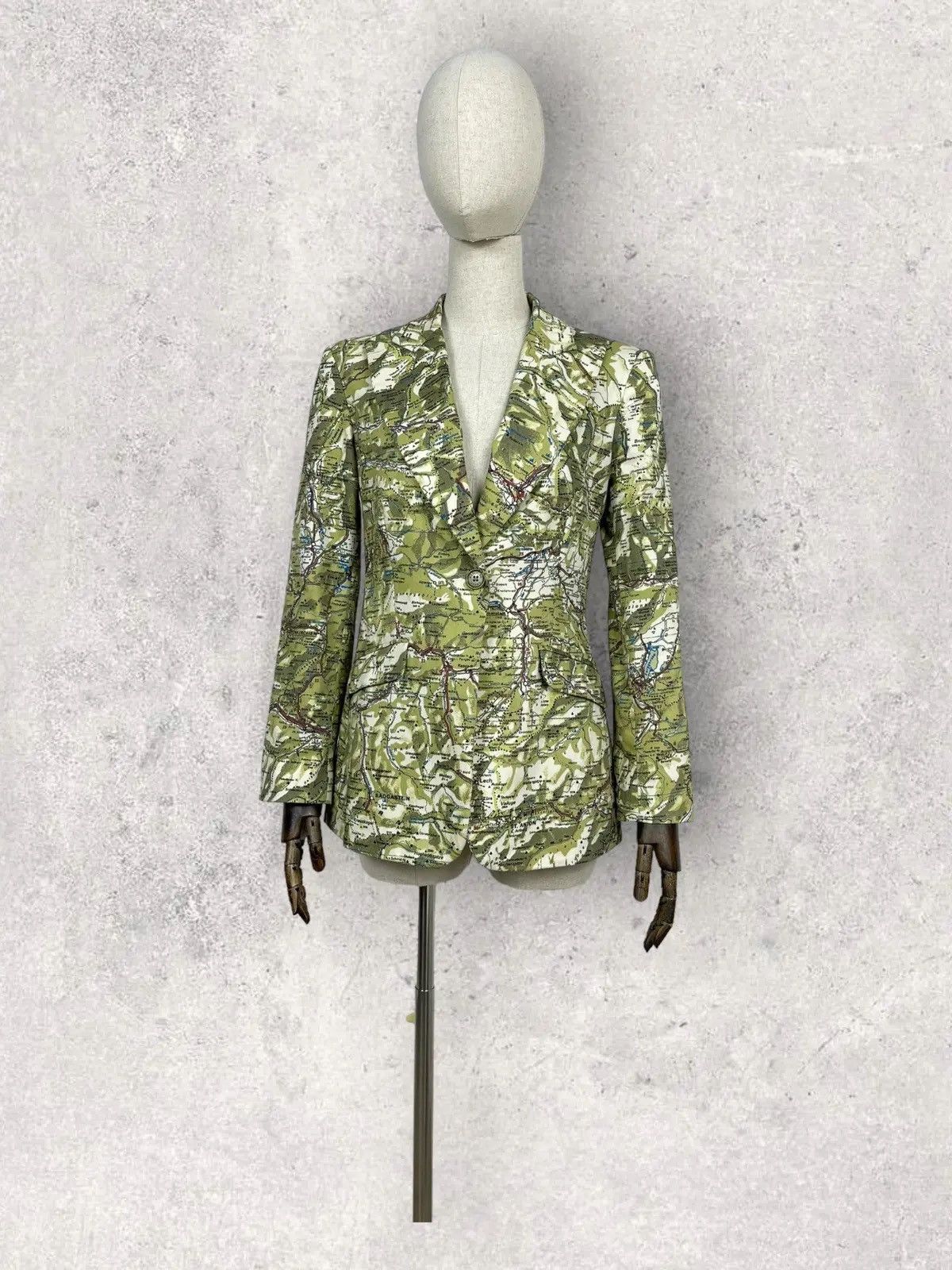 Moschino Blazer Jacket Maps Print Luxury