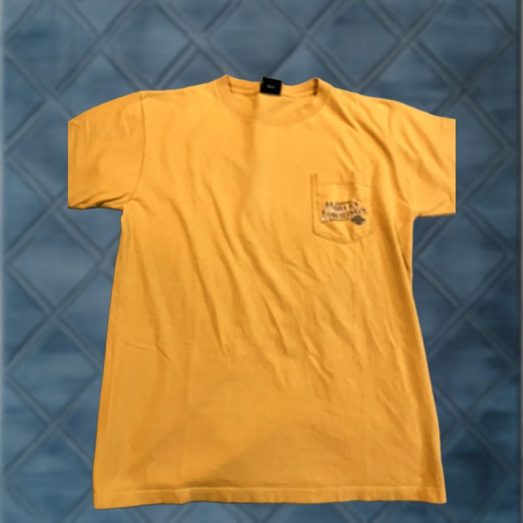Harley Davidson Harley-Davidson T-Shirt Orange Pocket Short Sleeve Naples 2004 Men’s Large L Size US L / EU 52-54 / 3 - 1 Thumbnail