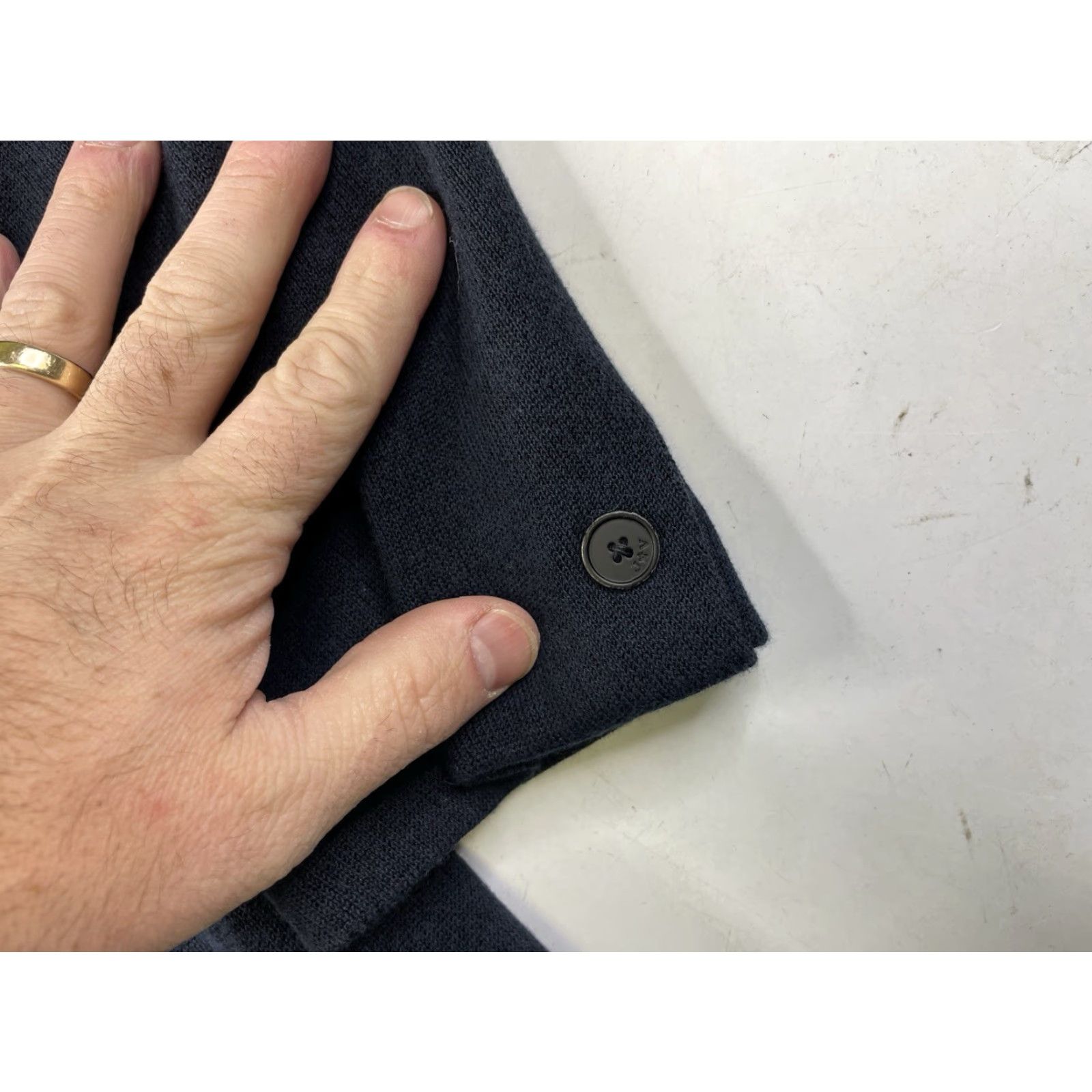 John Varvatos John Varvatos USA Luxe Blue Knit Cotton Wool Blazer Sport Coat Jacket M Men Medium Blue Knit Blazer Size 40R - 6 Thumbnail