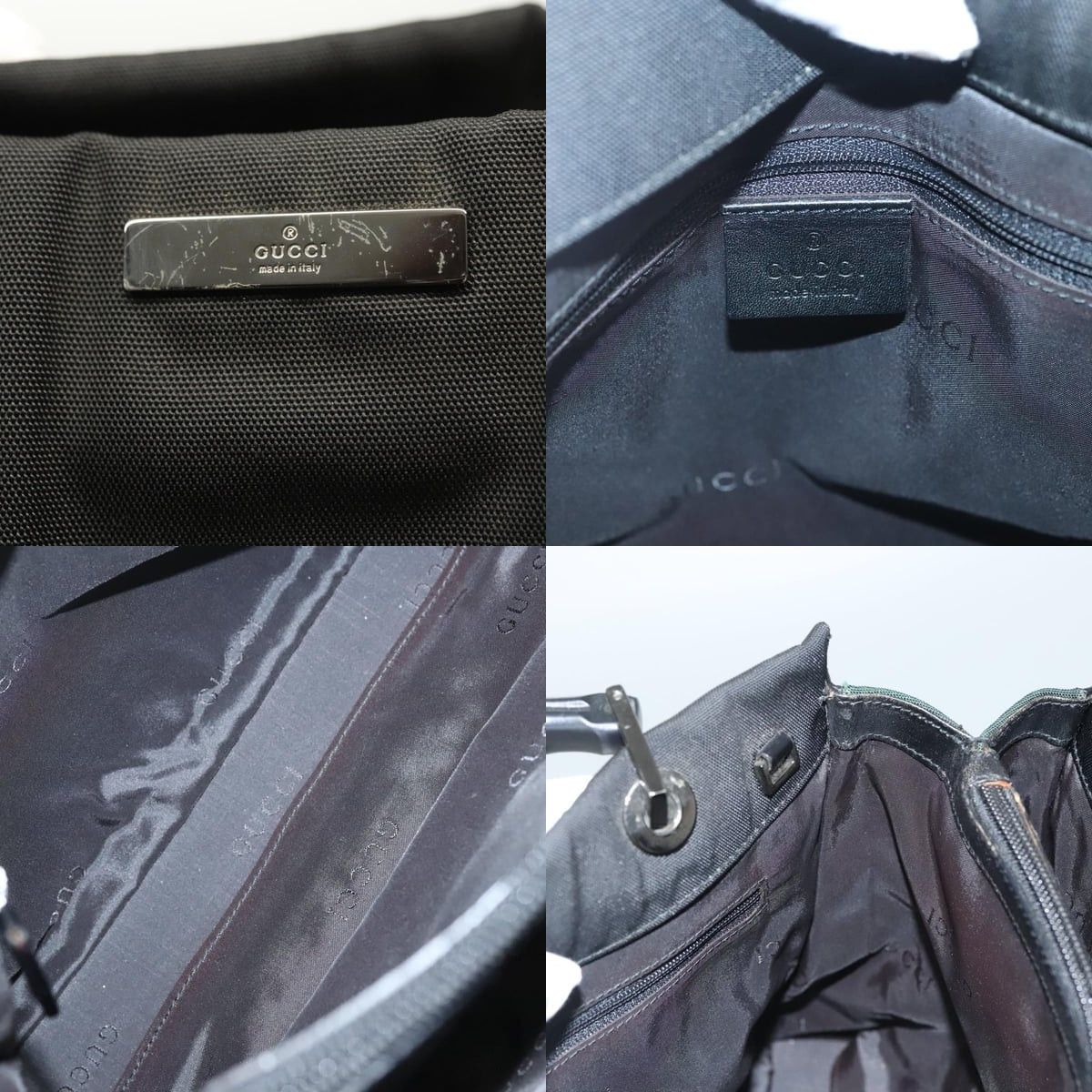 Gucci GUCCI Bamboo Handbag Nylon Black Silver 032 032 Size ONE SIZE - 11 Thumbnail