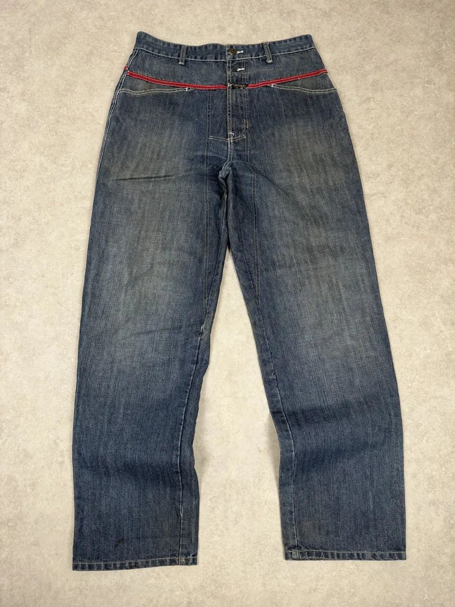 Marithe + Francois Girbaud 2000s Marithé + François Girbaud Blue Distressed Rebel Denim Jeans Size US 32 / EU 48 - 1 Thumbnail