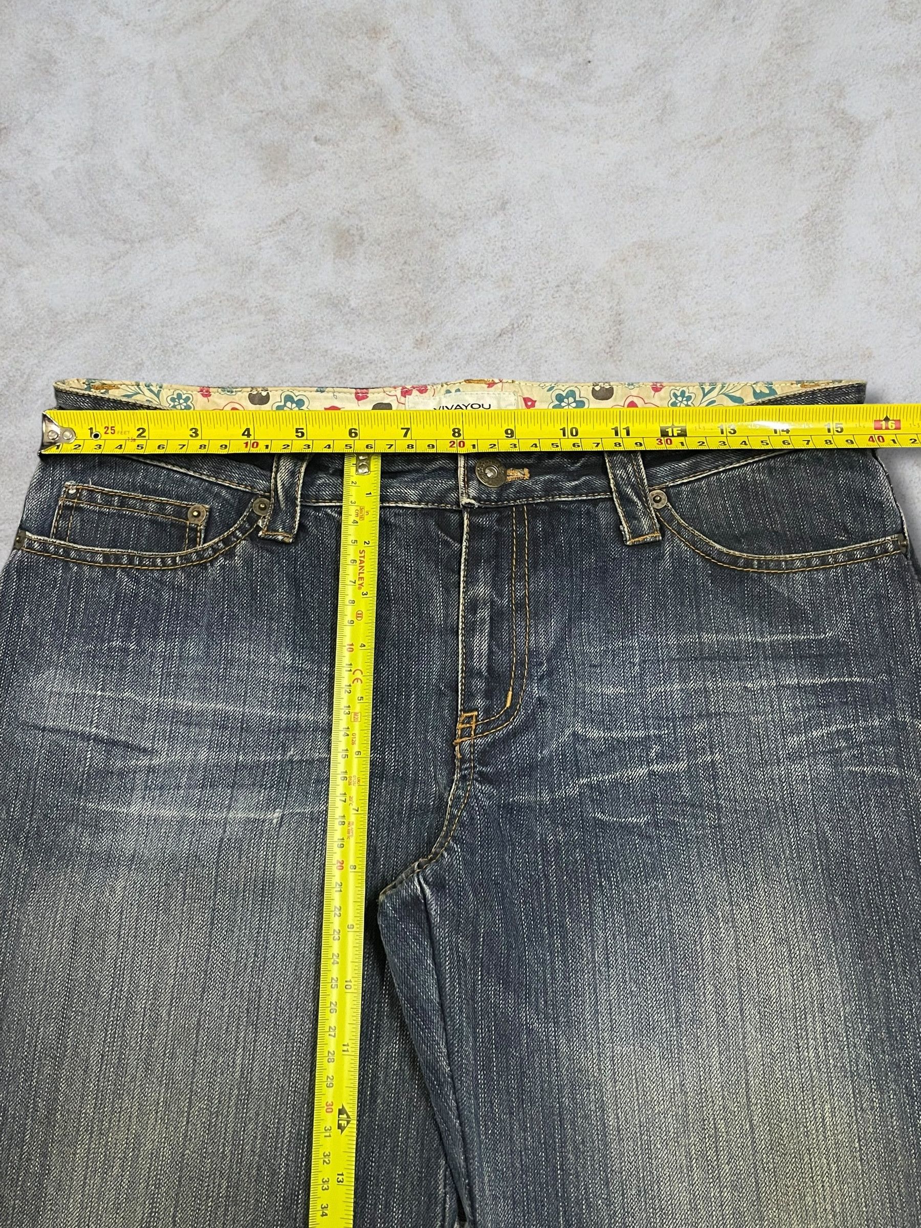 Japanese Brand Vintage Japanese Skull Gothic Loose Straight Frayed Jeans Size 31" - 15 Thumbnail
