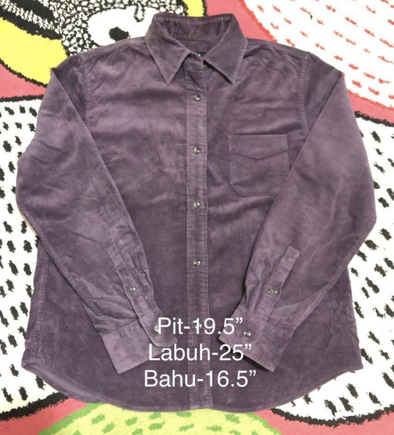 Uniqlo Purple Uniqlo Corduroy Button Up Shirt Size L / US 10 / IT 46 - 1 Thumbnail