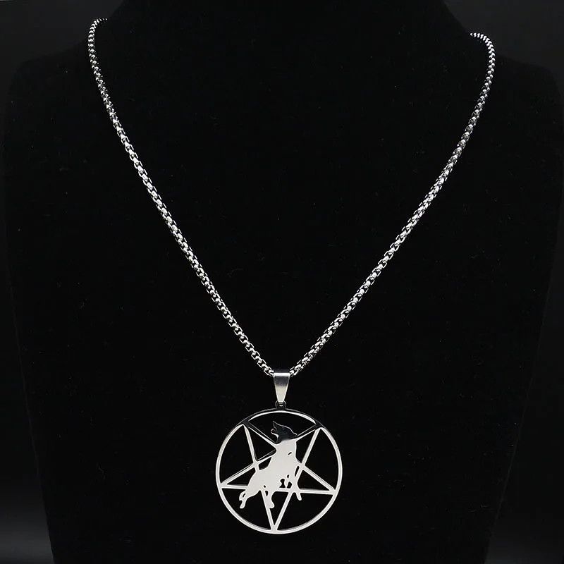 Jewelry Pentagram Wolf Pendant Charms Necklace Emblem Talisman Size ONE SIZE - 2 Thumbnail