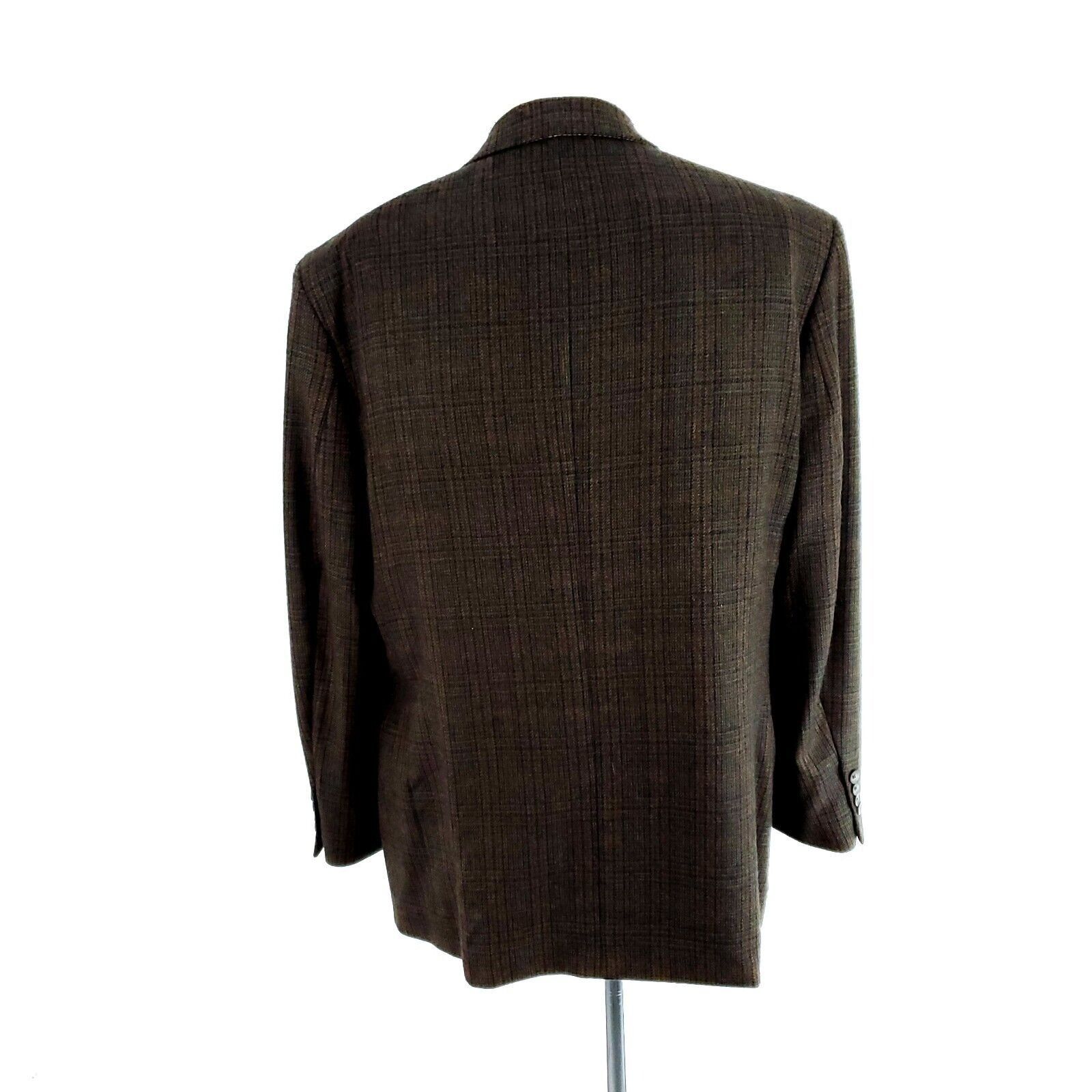 Oscar De La Renta Oscar De La Renta Tweed Lambswool 2 Button Sport Coat 44R Br Size 44R - 5 Thumbnail