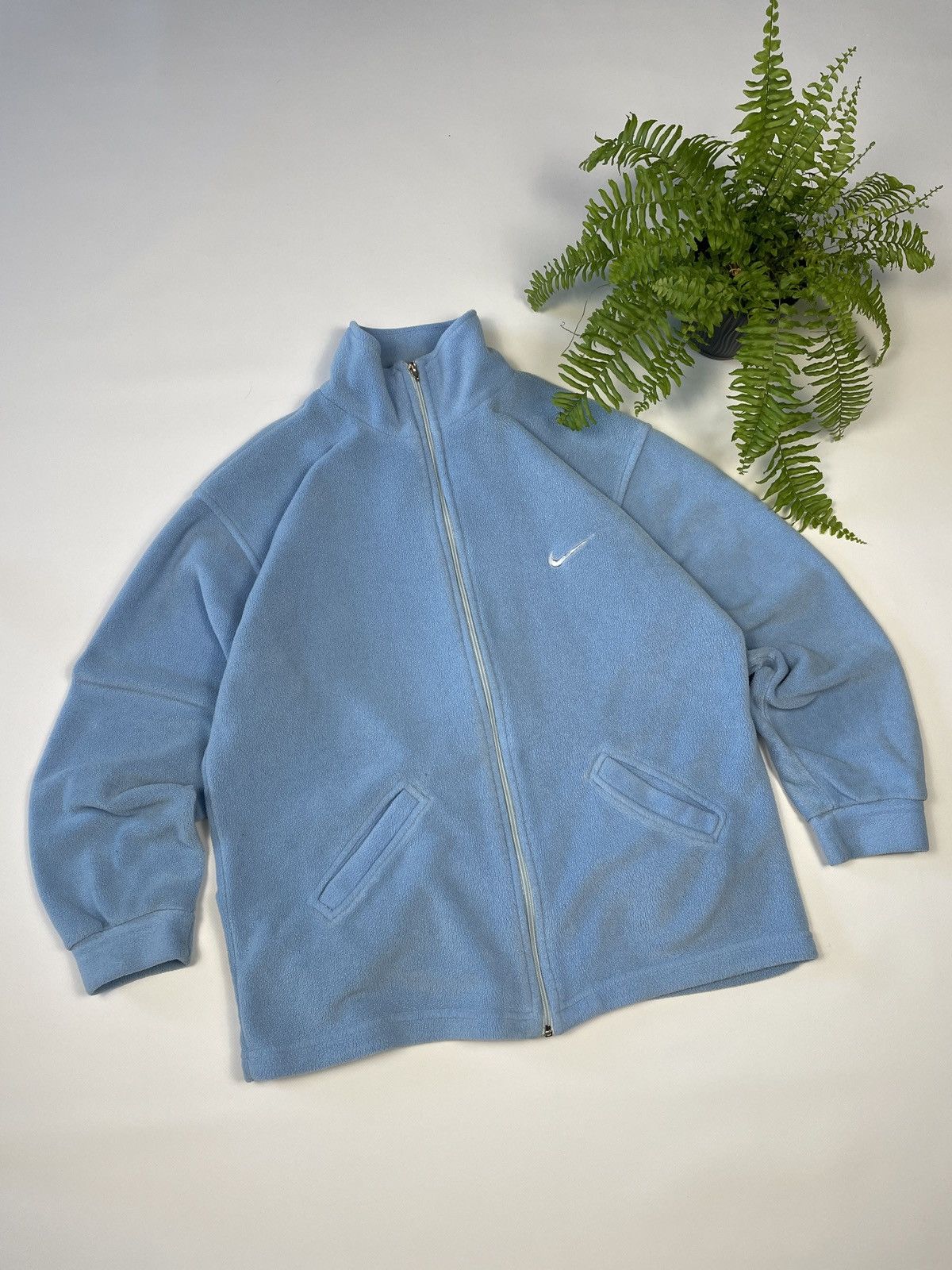 Nike × Nike ACG × Vintage Vintage Nike Fleece Baby Blue Big Swoosh Size US XL / EU 56 / 4 - 1 Thumbnail