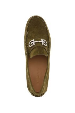 Salvatore Ferragamo o1s1rm0724 Plain Leather Loafers in Olive Green Size US 11.5 / EU 44-45 - 6 Thumbnail