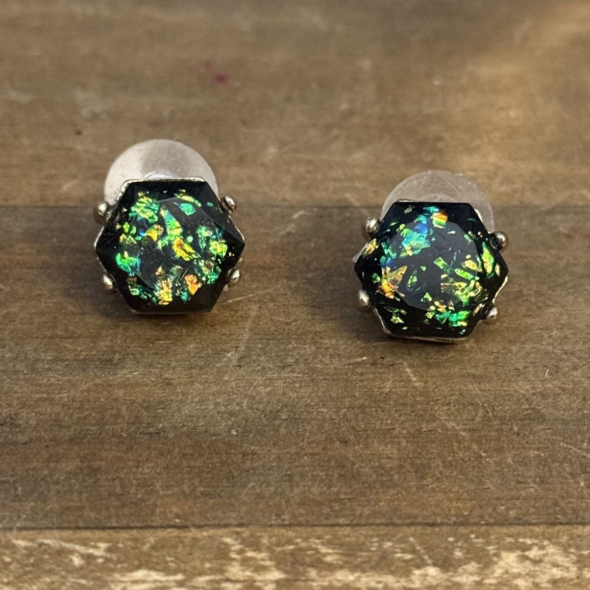 Other Faux Fire Opal hexagon stud earrings Size ONE SIZE - 5 Thumbnail