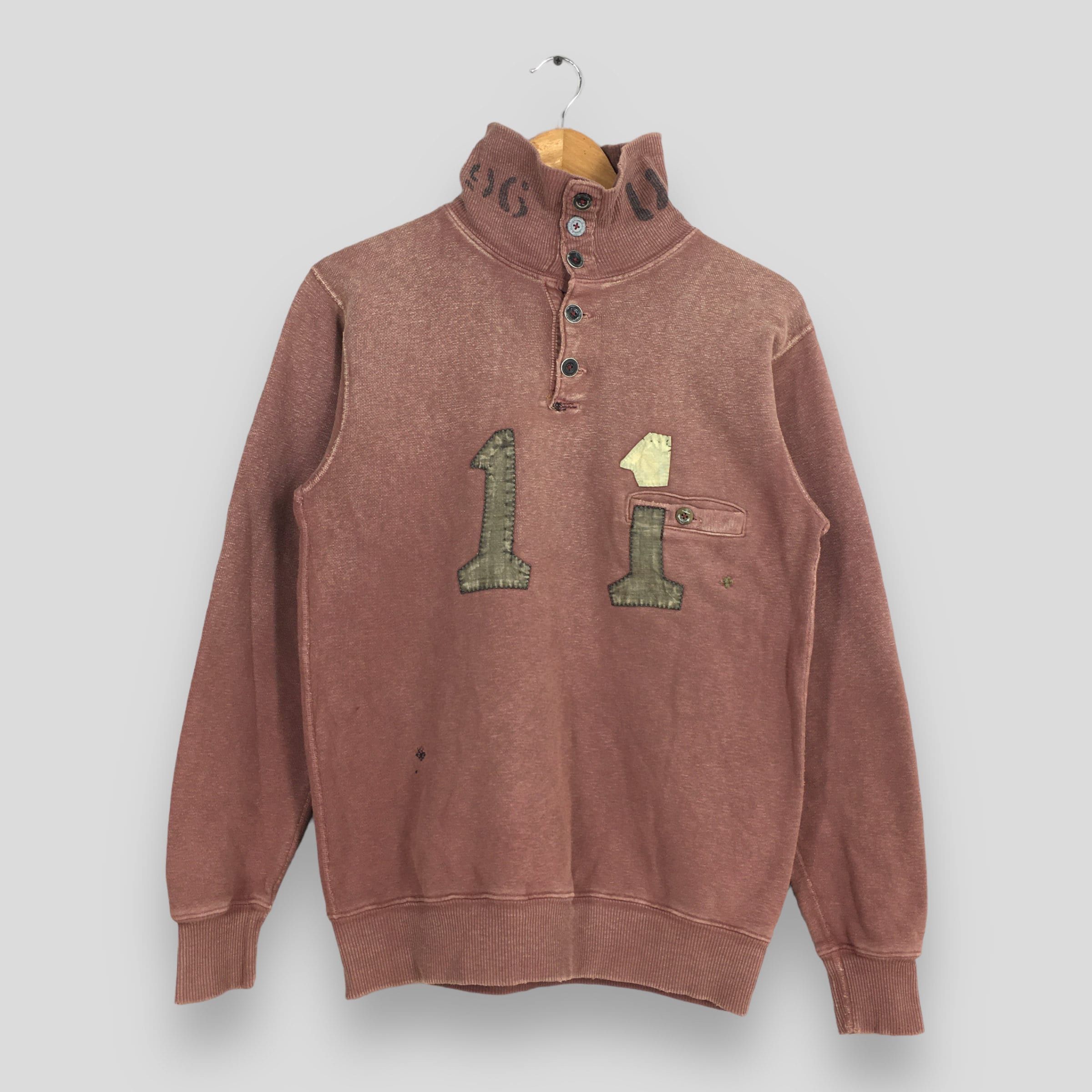 Pre-owned Kapital X Vintage 90's Kapital Japan Distressed Sweatshirt Small In Burgundy