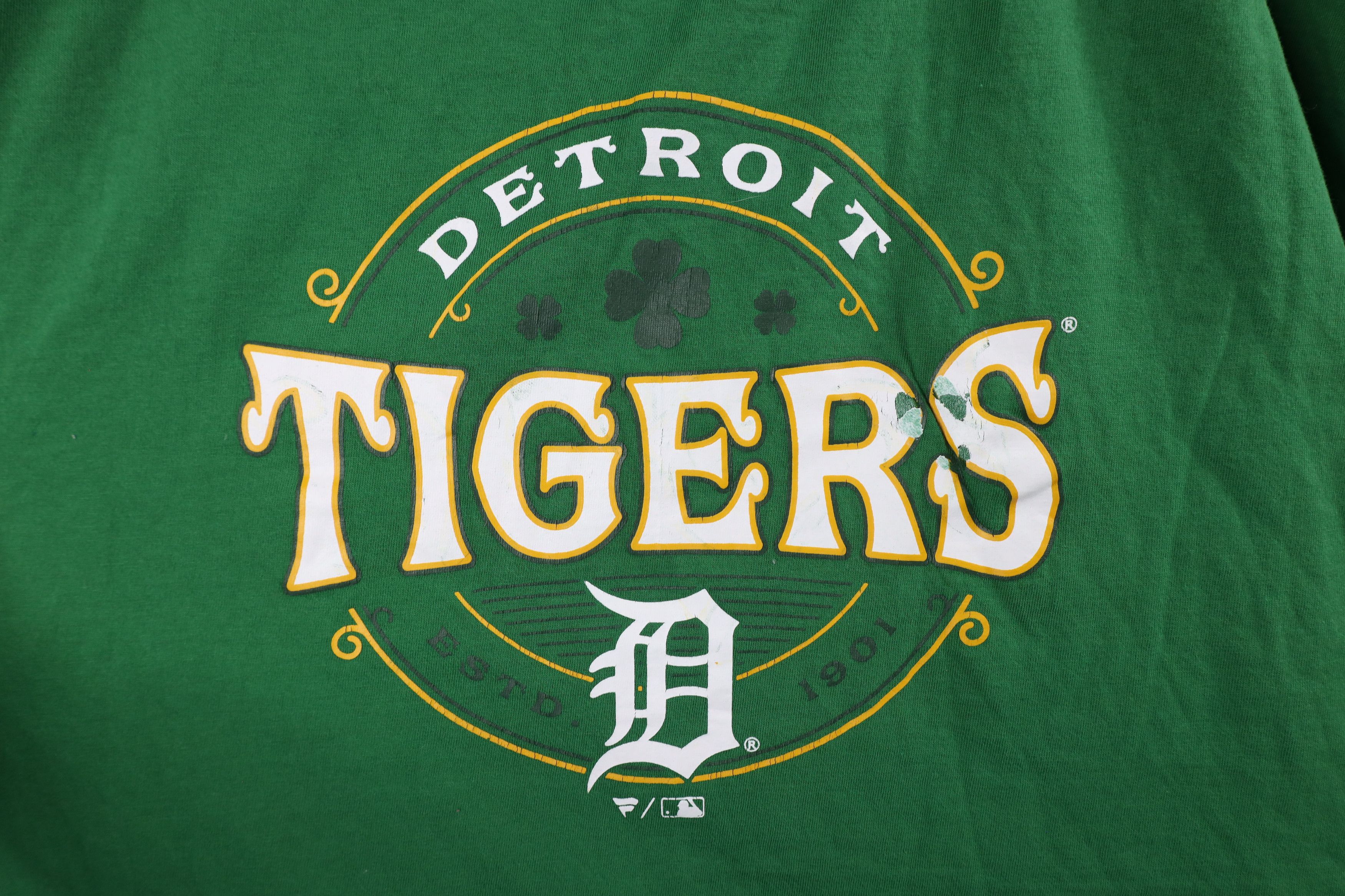 Vintage Fanatics Patricks Day Detroit Tigers Baseball T-Shirt Green Size US XXL / EU 58 / 5 - 4 Thumbnail