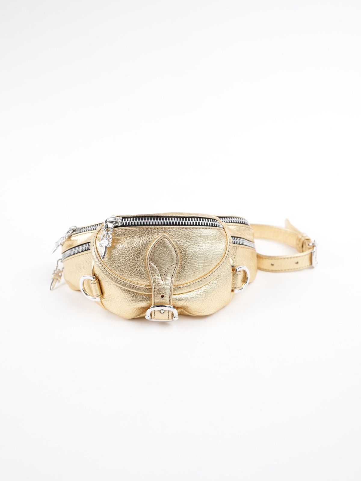 image of Chrome Hearts Mini Snat Pack Metallic Gold Leather, Men's